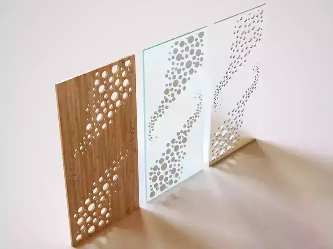 Partition three glass panels