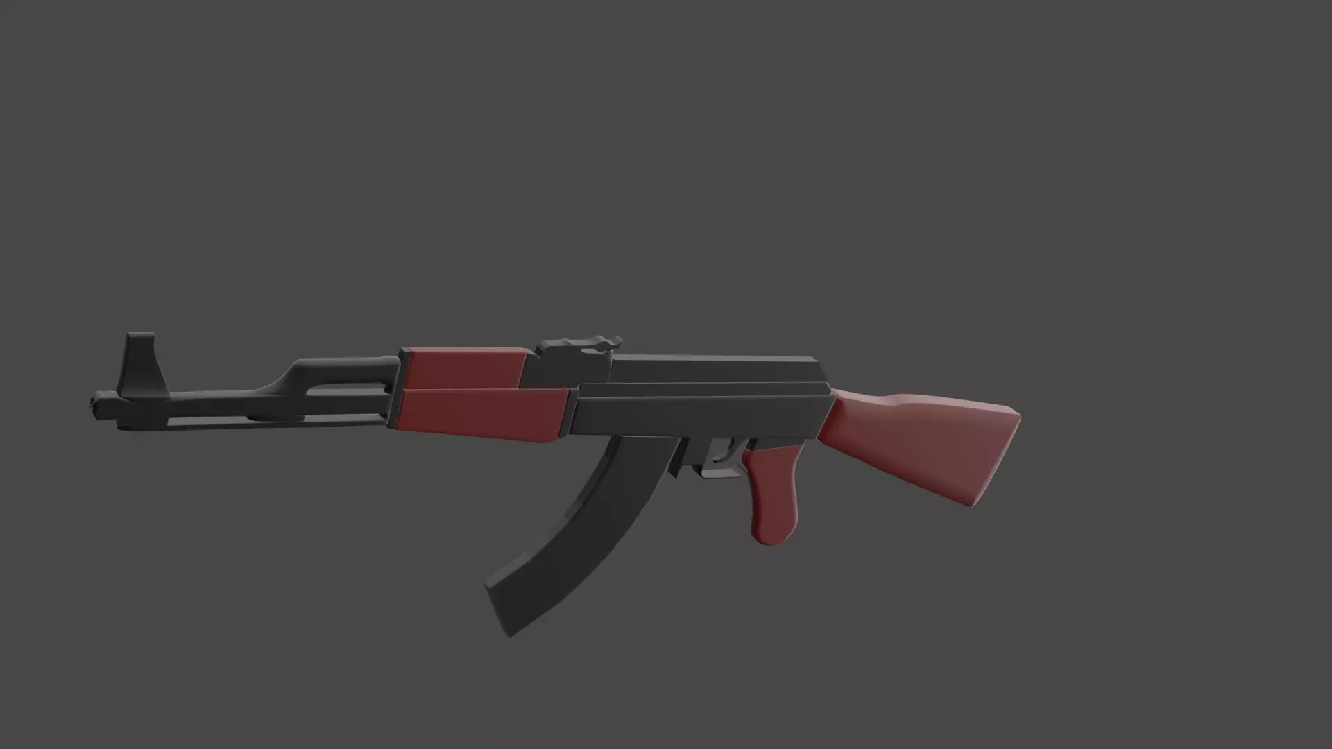 Low Poly AK47 rifle Free low-poly 3D model_0
