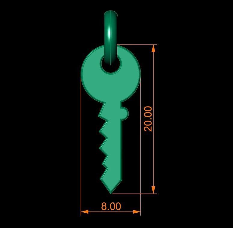 Key Pendant Style 1 3D print model_7