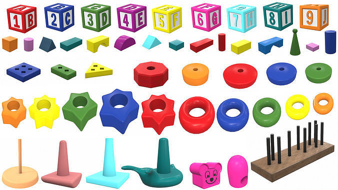 Cartoon toys pack 100Plus 3D model 5