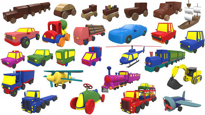 Cartoon toys pack 100Plus 3D model 2