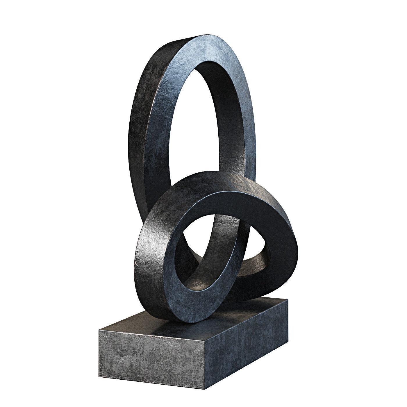 Cast Metal Abstract Sculpture 4 Low-poly 3D model_3