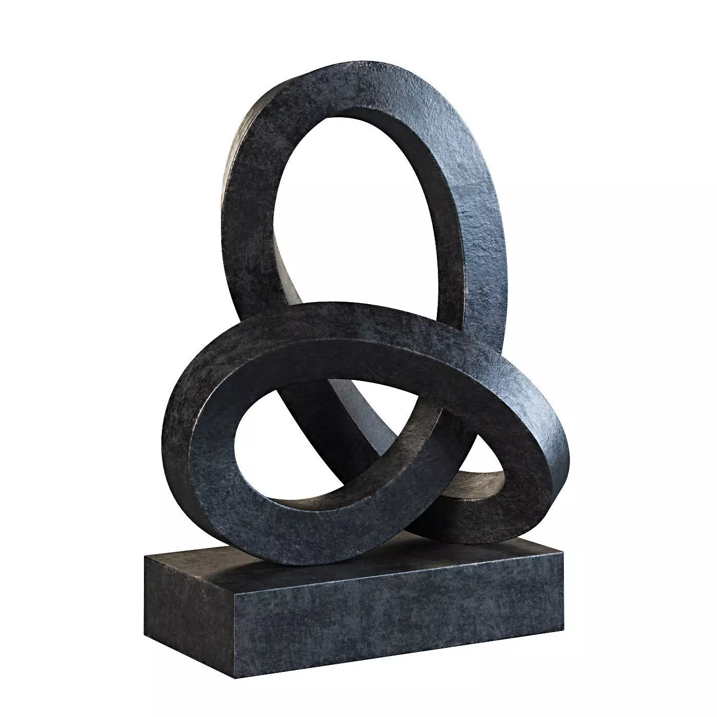 Cast Metal Abstract Sculpture 4 Low-poly 3D model_0