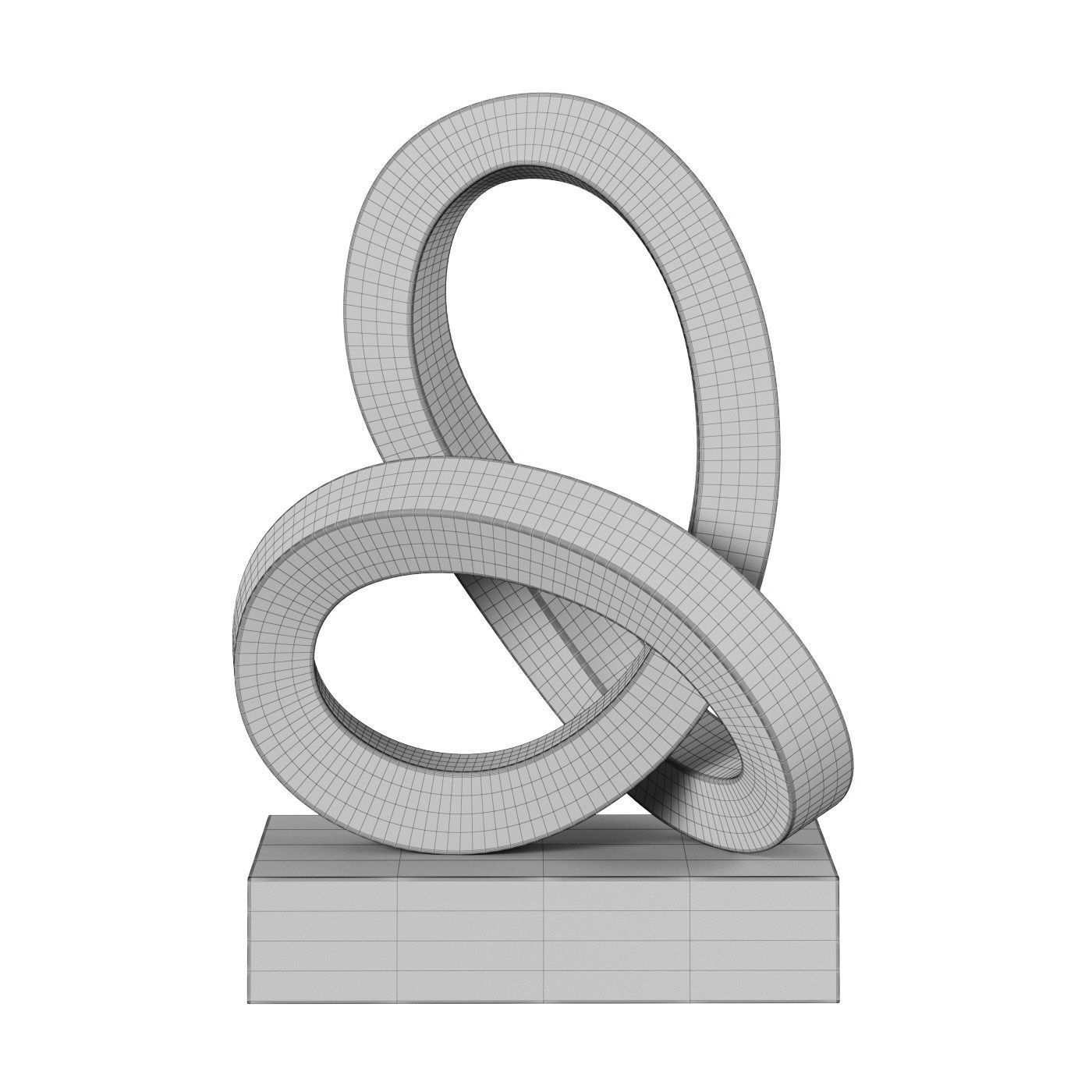 Cast Metal Abstract Sculpture 4 Low-poly 3D model_7