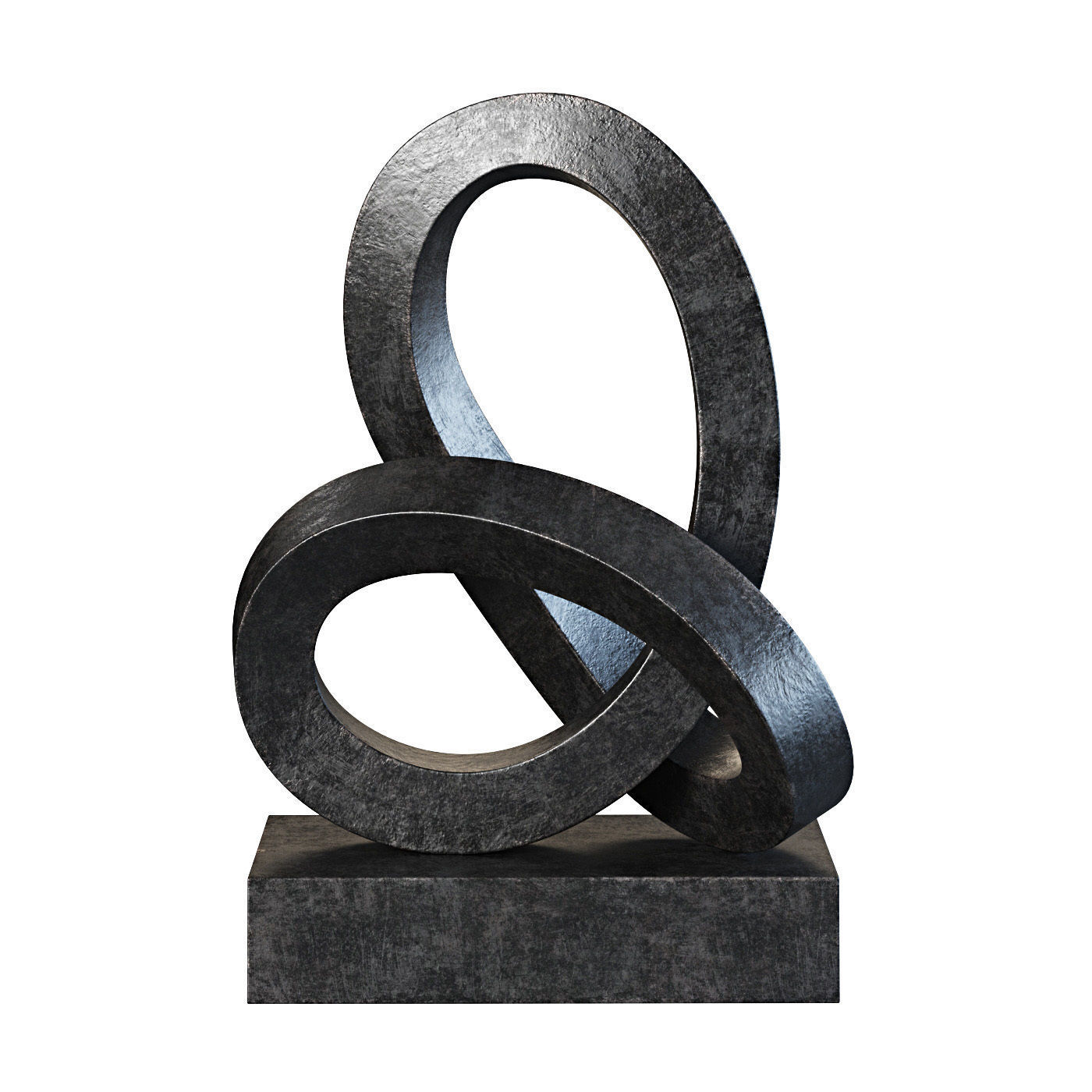 Cast Metal Abstract Sculpture 4 Low-poly 3D model_1