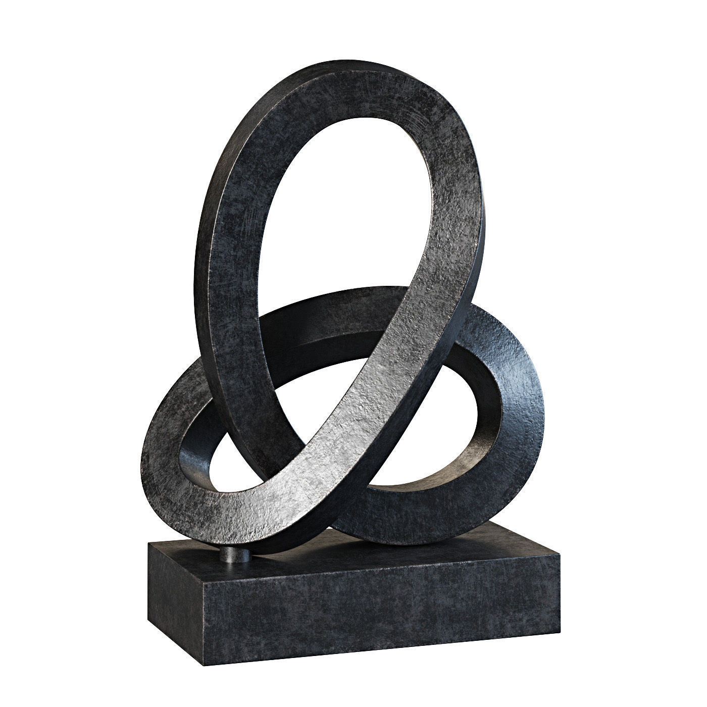 Cast Metal Abstract Sculpture 4 Low-poly 3D model_5
