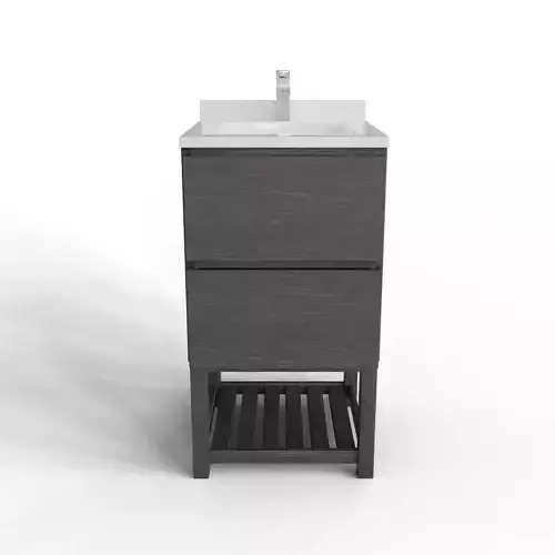 Modern Bathroom Cabinet With Top and Sink 3D model