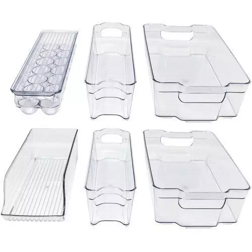 Clear Benefield Refrigerator and Freezer Organizer Bins 3D model_0