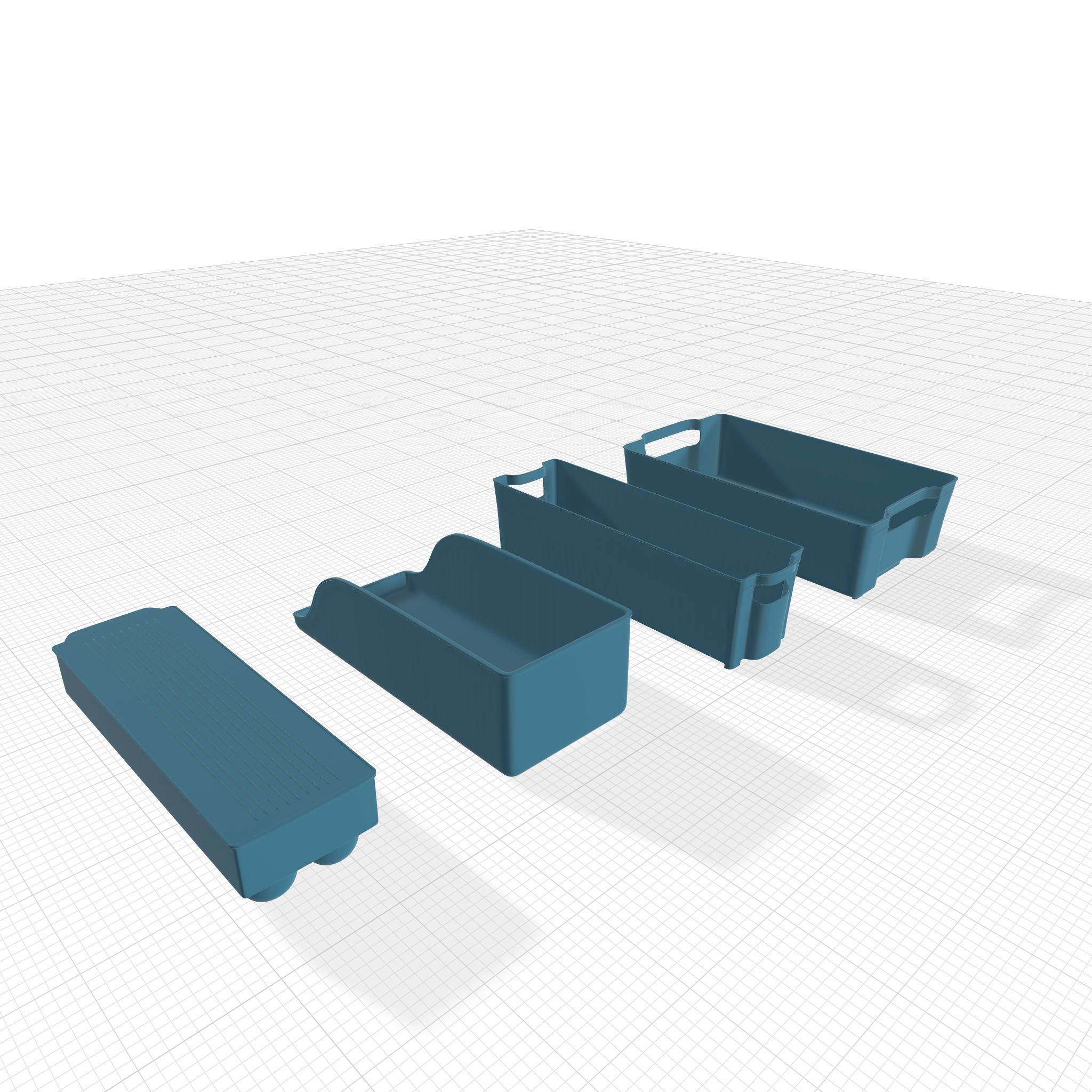 Clear Benefield Refrigerator and Freezer Organizer Bins 3D model_1