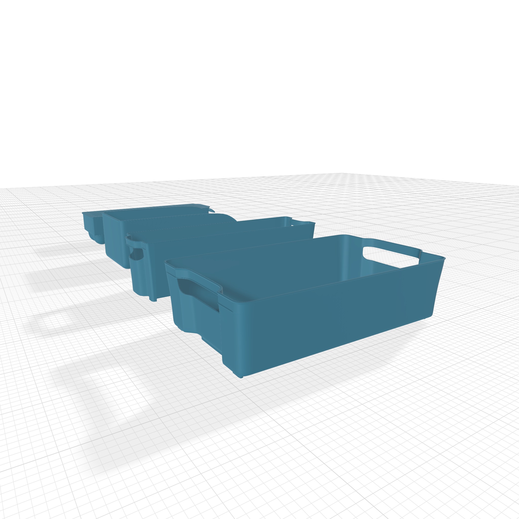 Clear Benefield Refrigerator and Freezer Organizer Bins 3D model_3