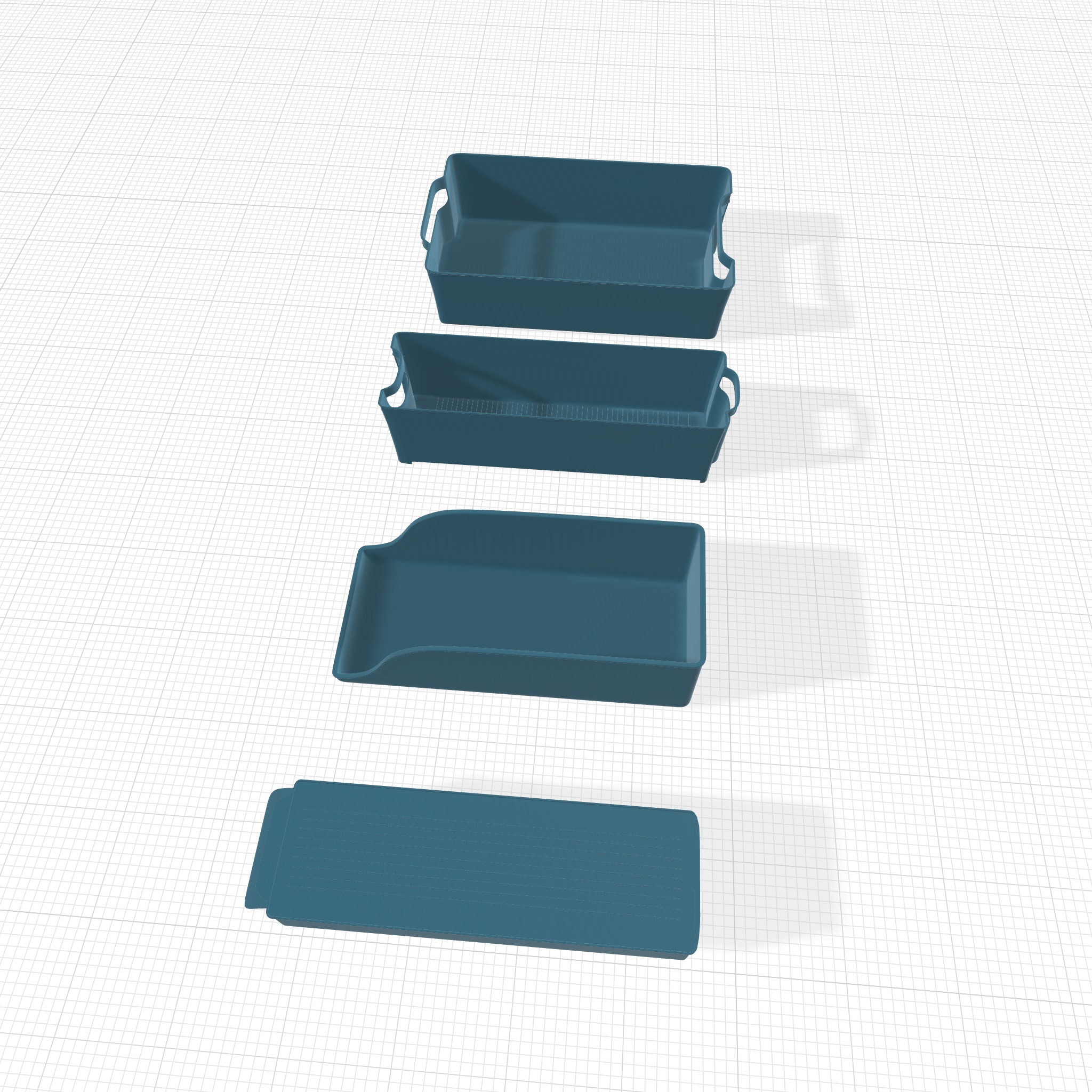 Clear Benefield Refrigerator and Freezer Organizer Bins 3D model_5