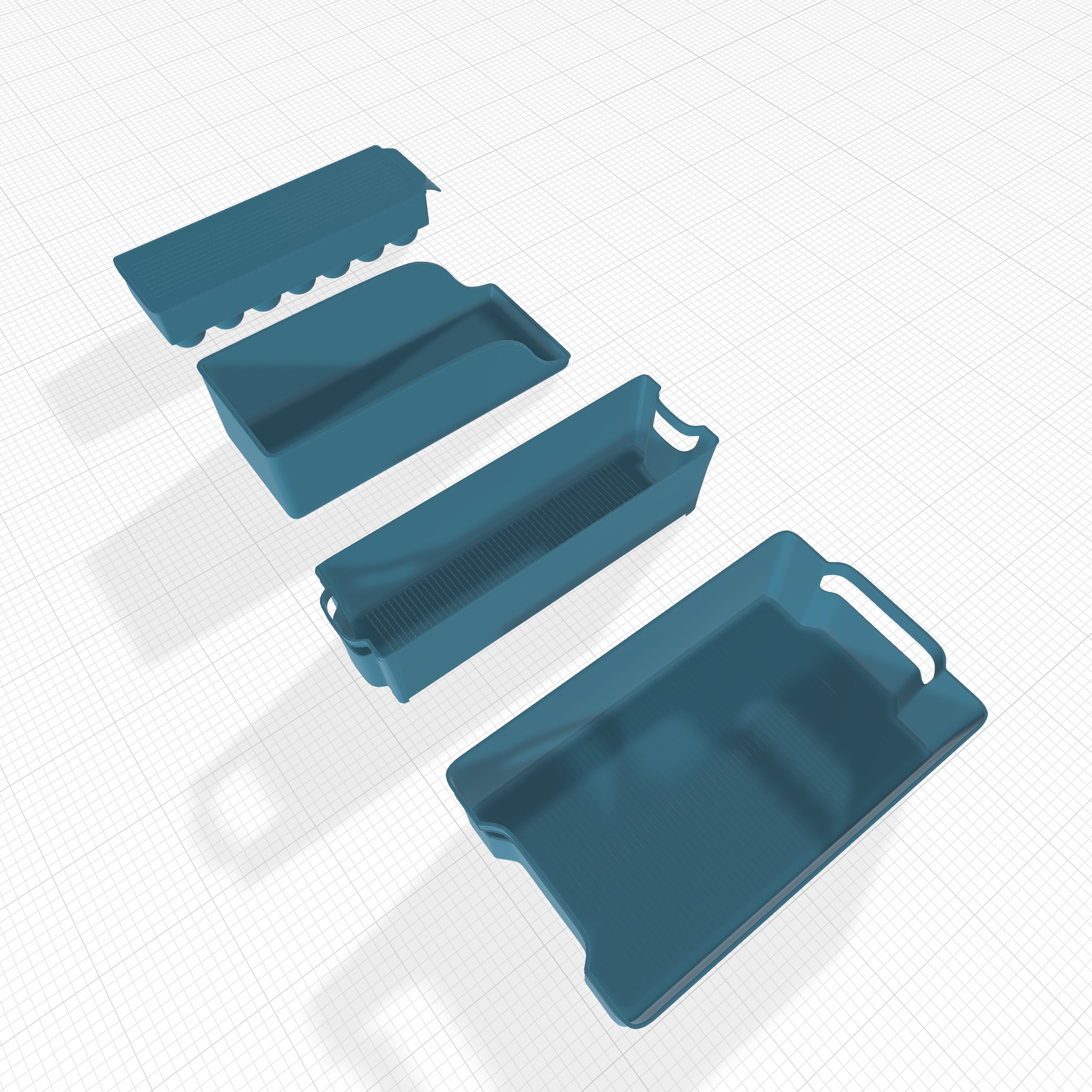 Clear Benefield Refrigerator and Freezer Organizer Bins 3D model_4