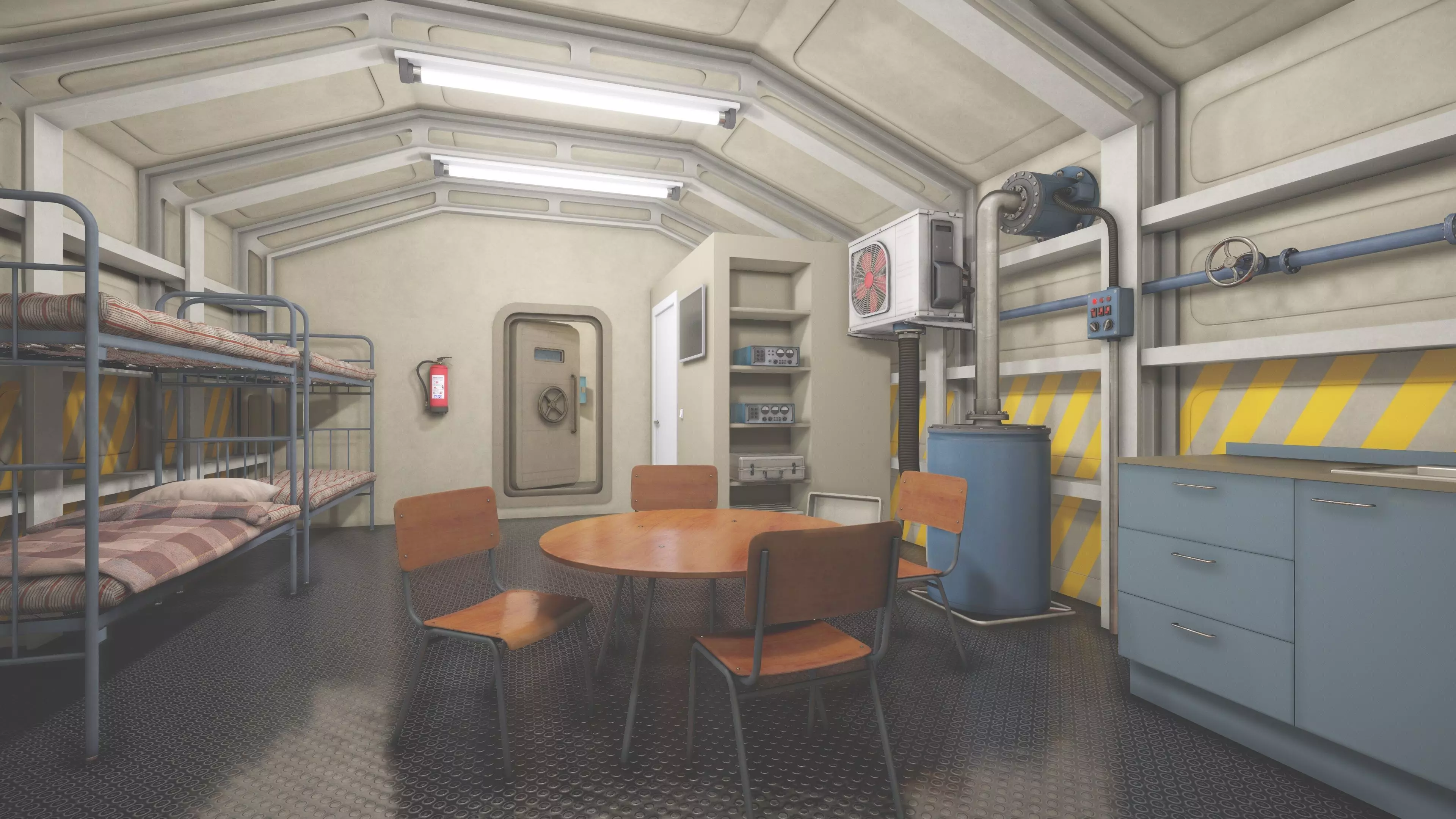 Nuclear Bomb Shelter Low-poly 3D model