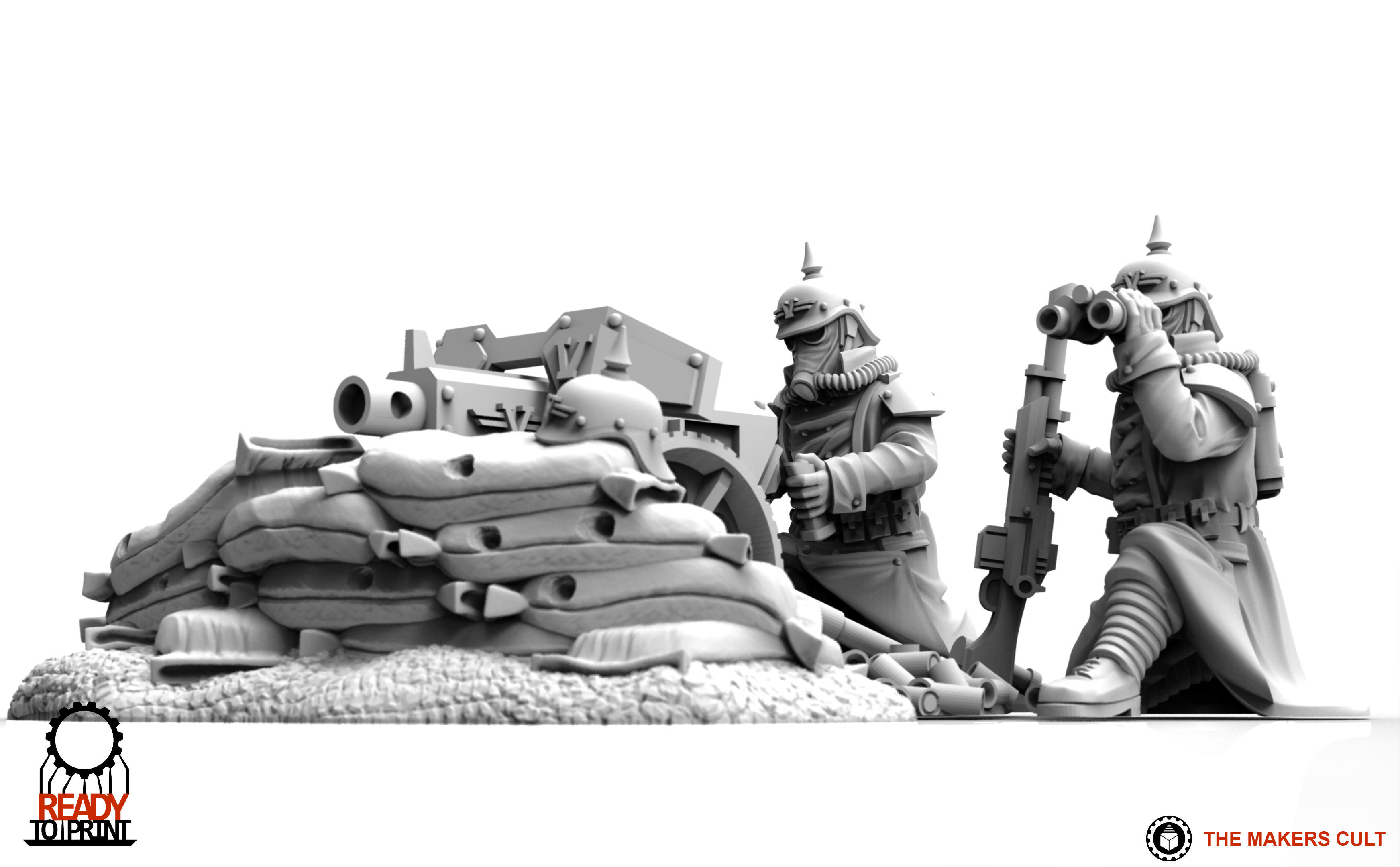 Valour Korps - Heavy Weapon Teams Set 1 3D print model_26