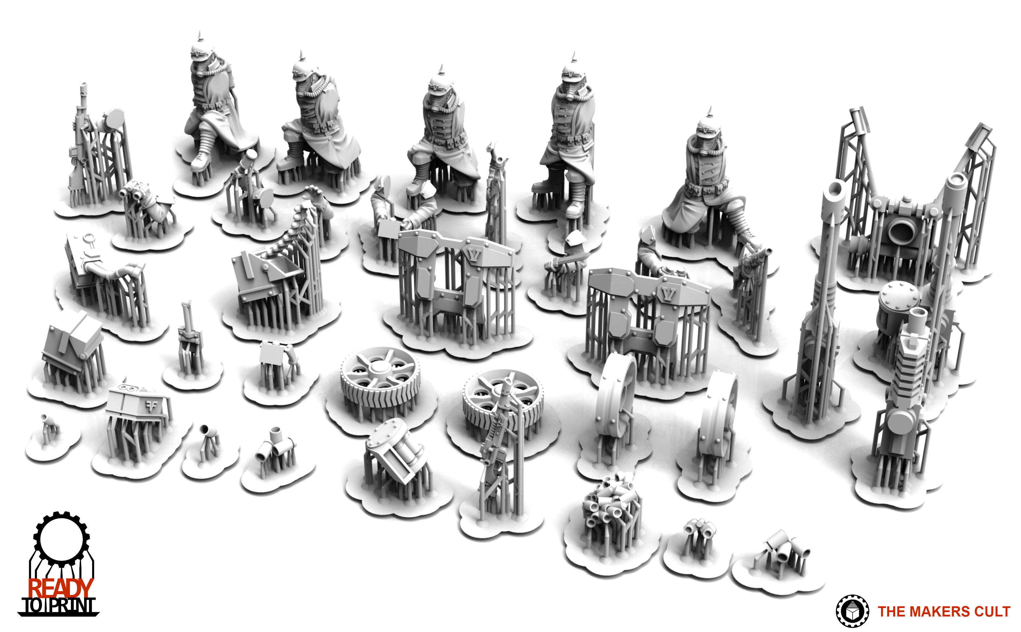 Valour Korps - Heavy Weapon Teams Set 1 3D print model_1