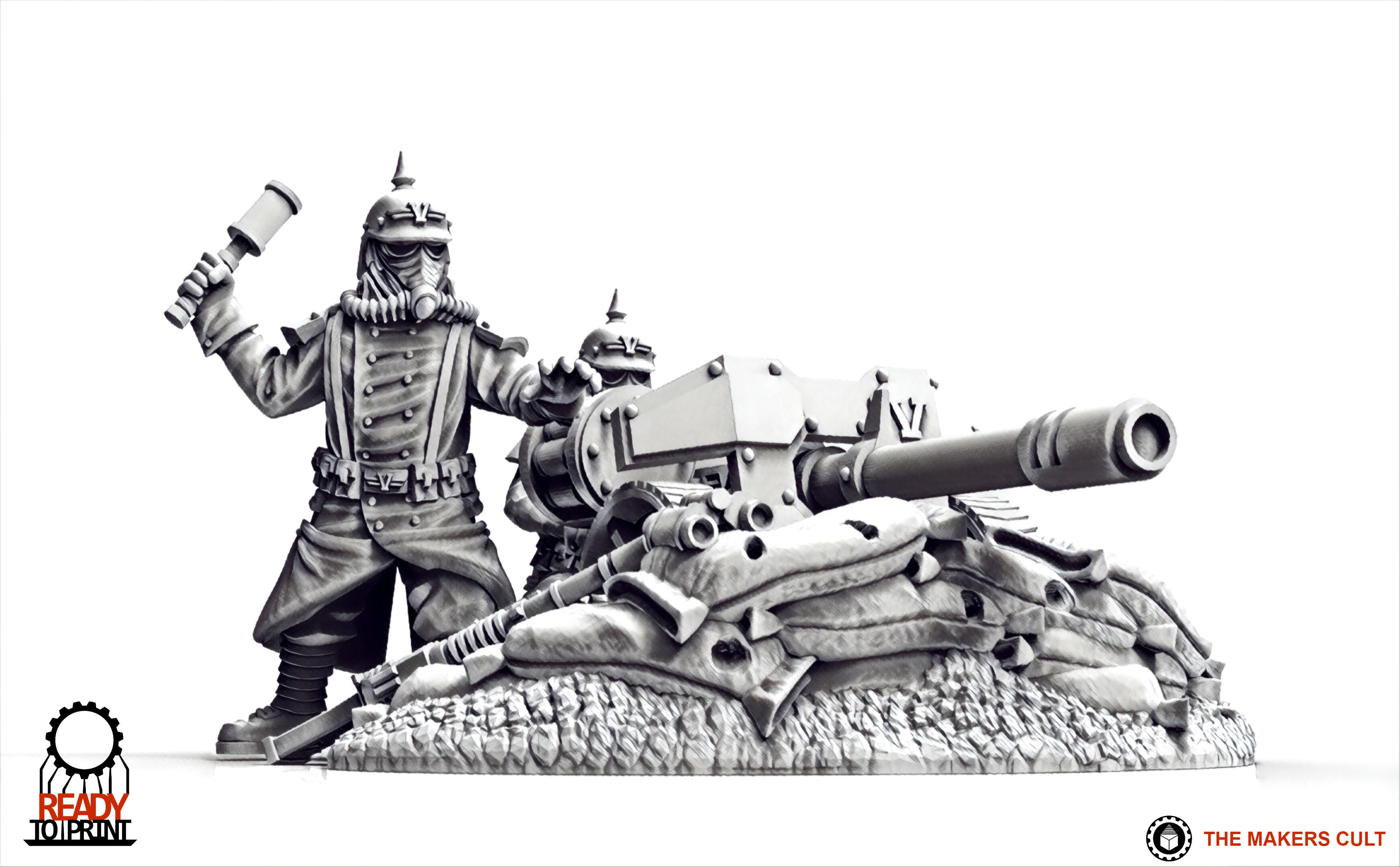 Valour Korps - Heavy Weapon Teams Set 1 3D print model_8