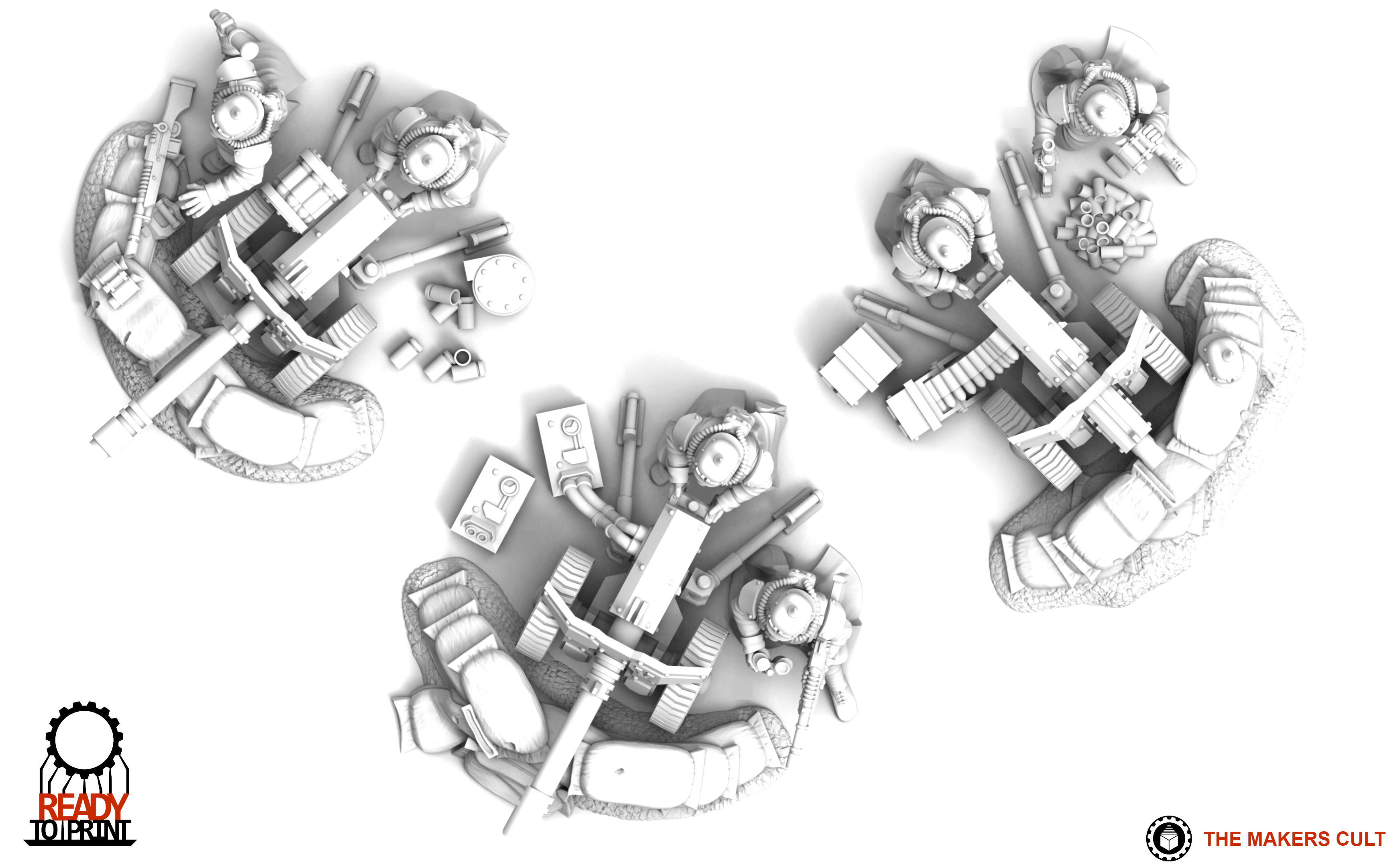 Valour Korps - Heavy Weapon Teams Set 1 3D print model_23