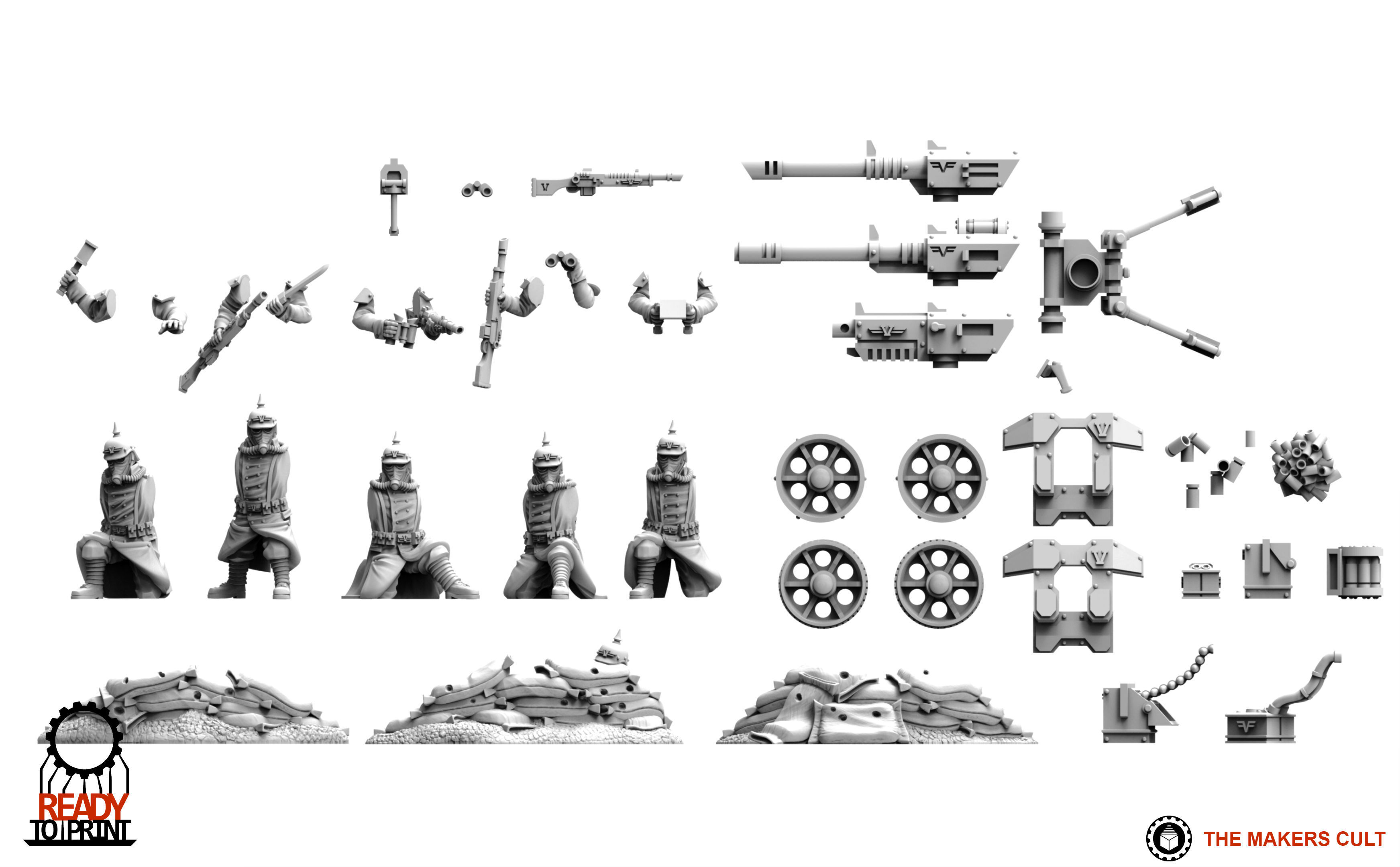 Valour Korps - Heavy Weapon Teams Set 1 3D print model_27