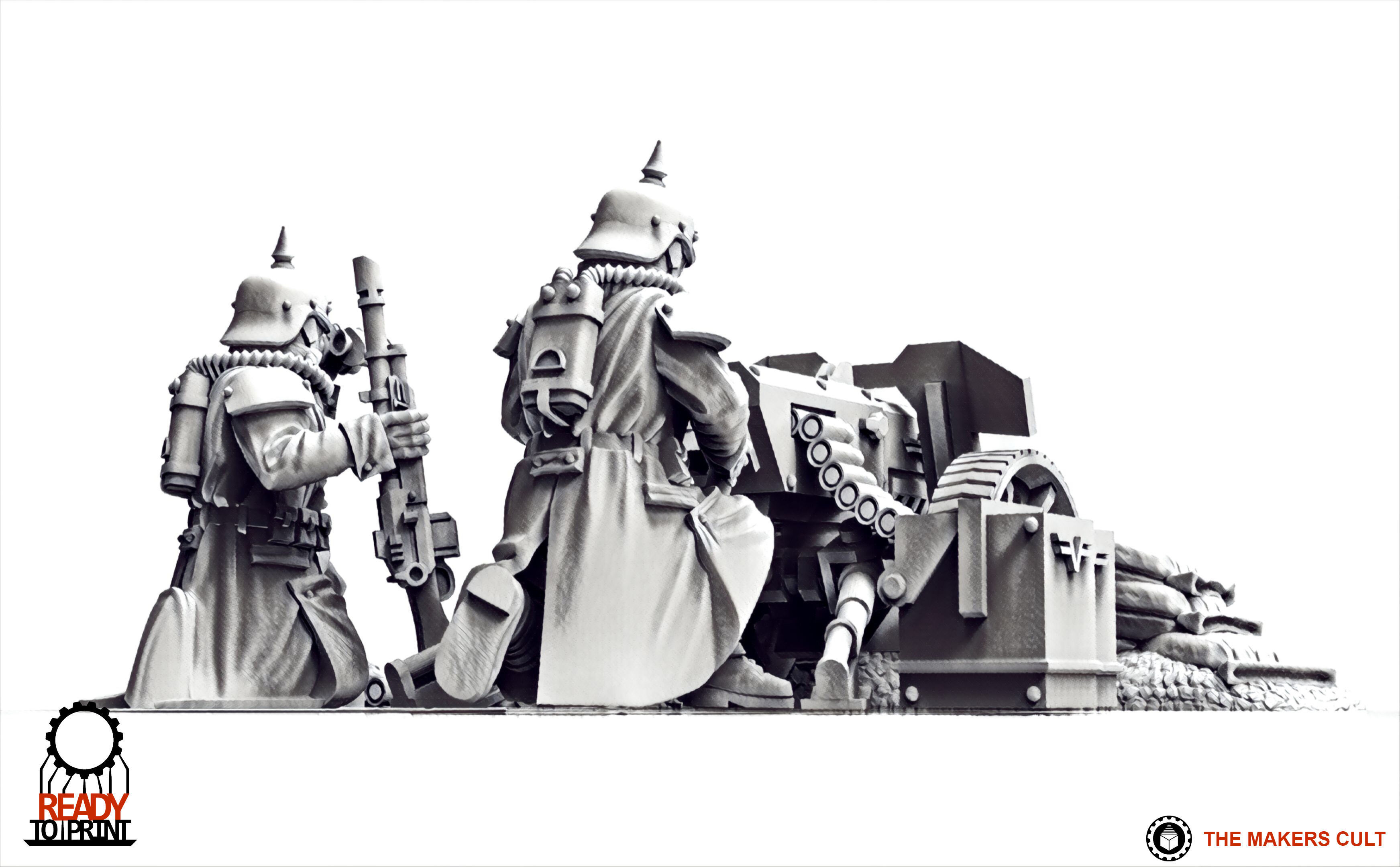 Valour Korps - Heavy Weapon Teams Set 1 3D print model_11