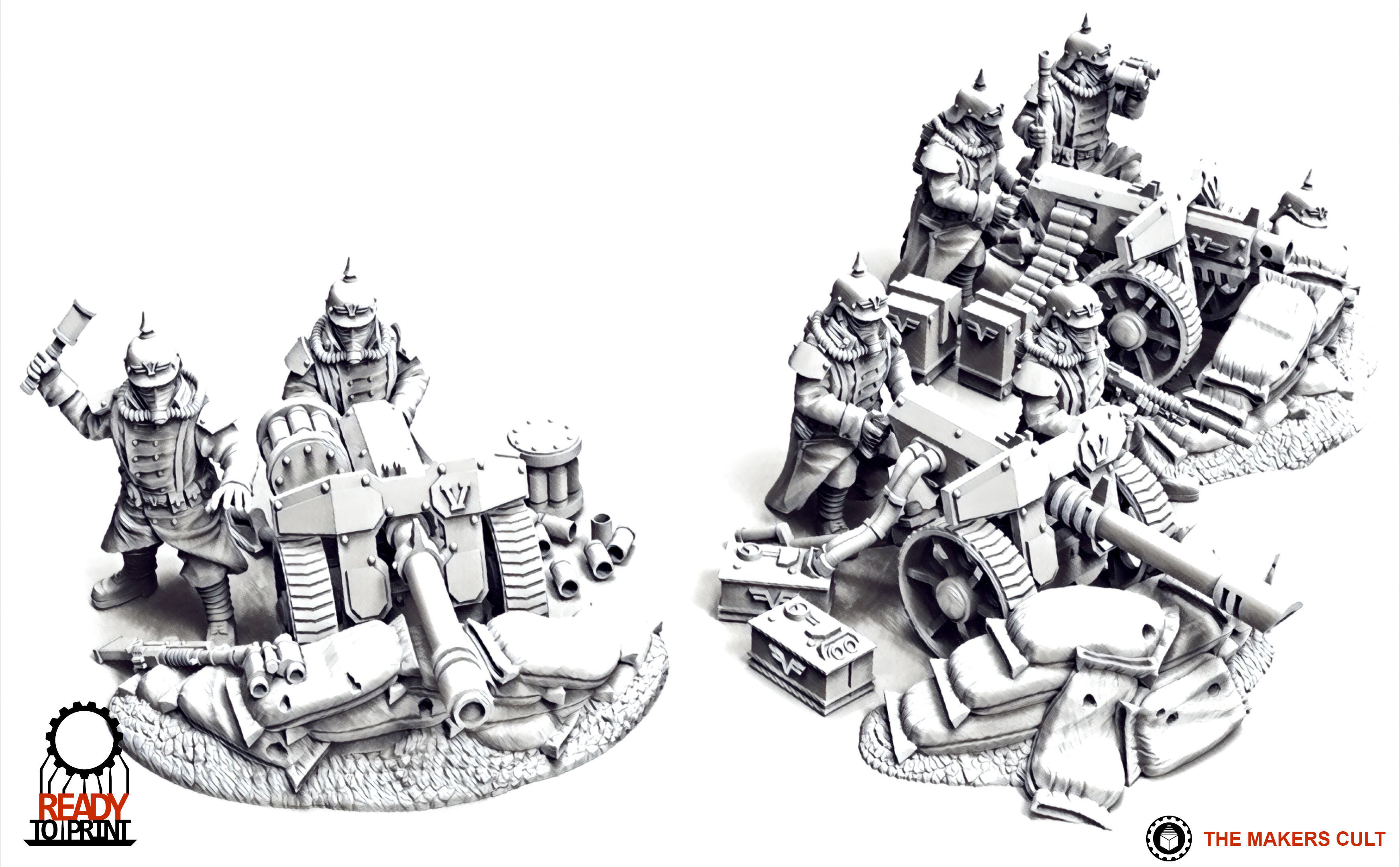 Valour Korps - Heavy Weapon Teams Set 1 3D print model_14