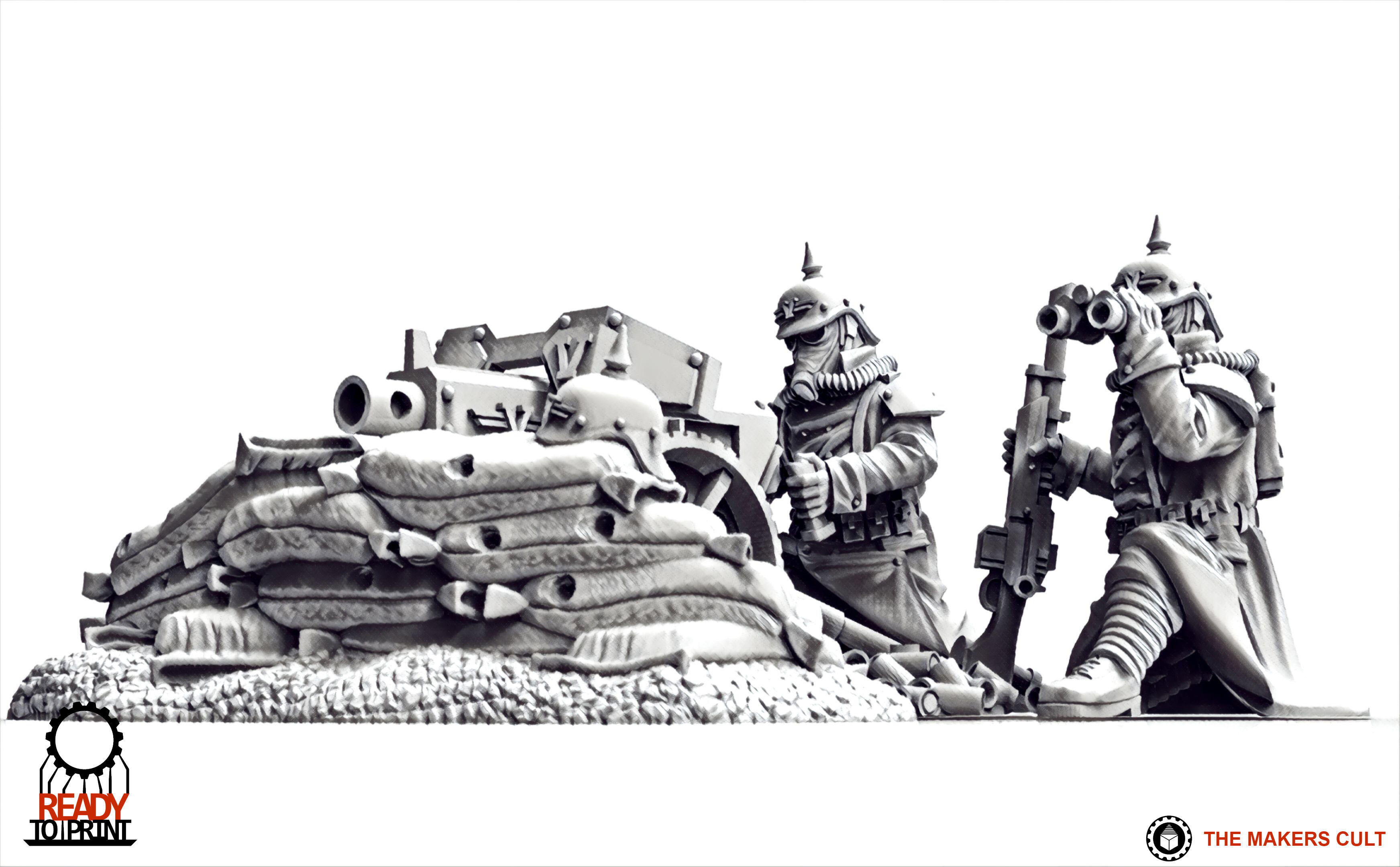 Valour Korps - Heavy Weapon Teams Set 1 3D print model_7