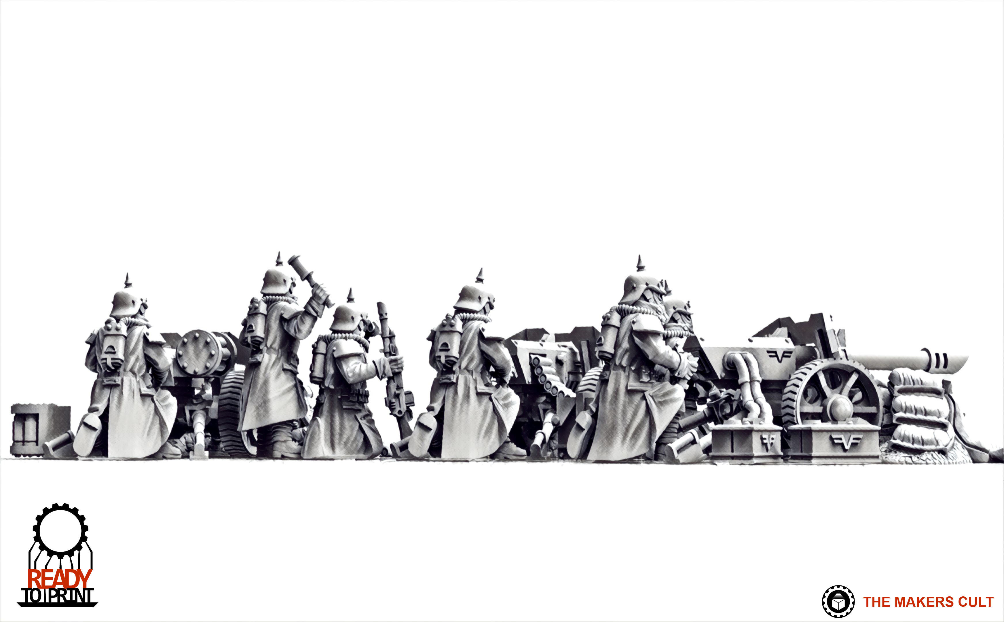 Valour Korps - Heavy Weapon Teams Set 1 3D print model_18