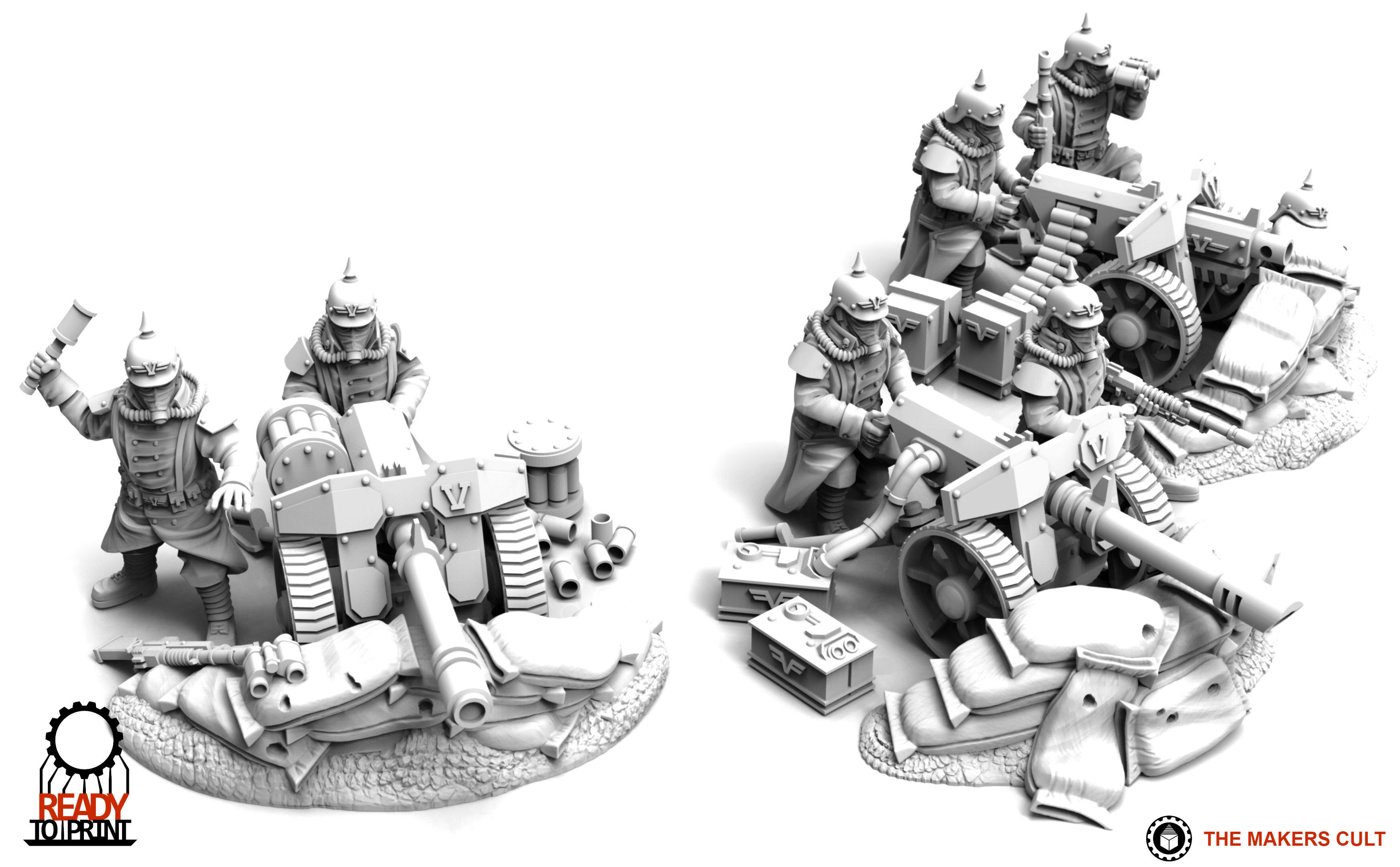 Valour Korps - Heavy Weapon Teams Set 1 3D print model_30
