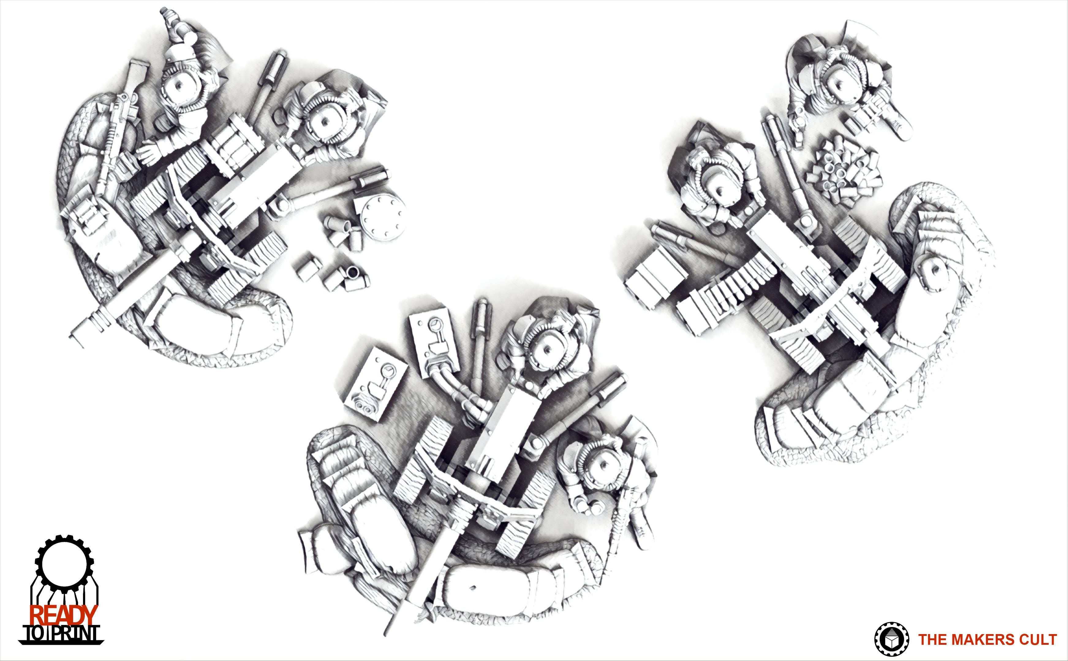 Valour Korps - Heavy Weapon Teams Set 1 3D print model_13