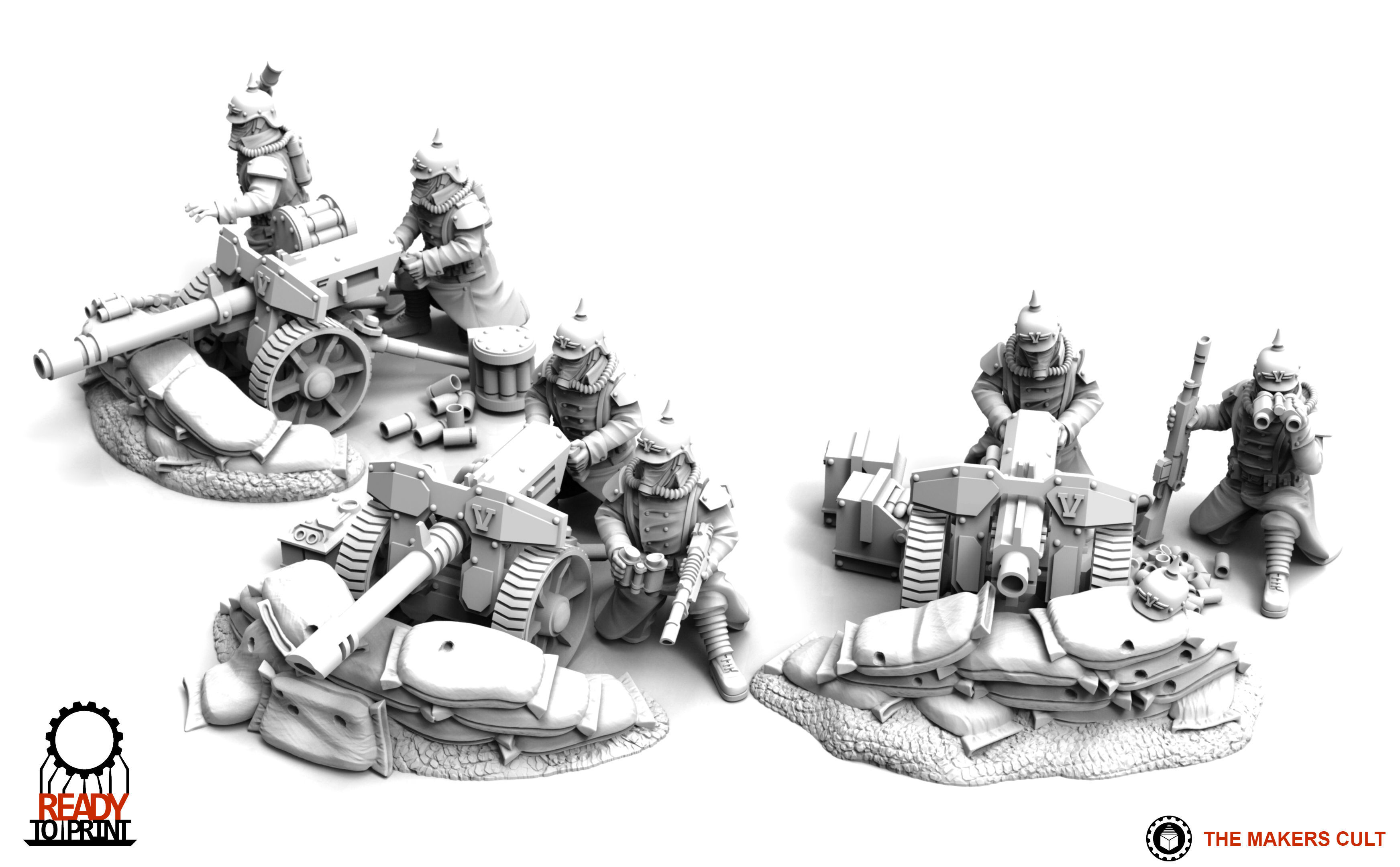 Valour Korps - Heavy Weapon Teams Set 1 3D print model_16