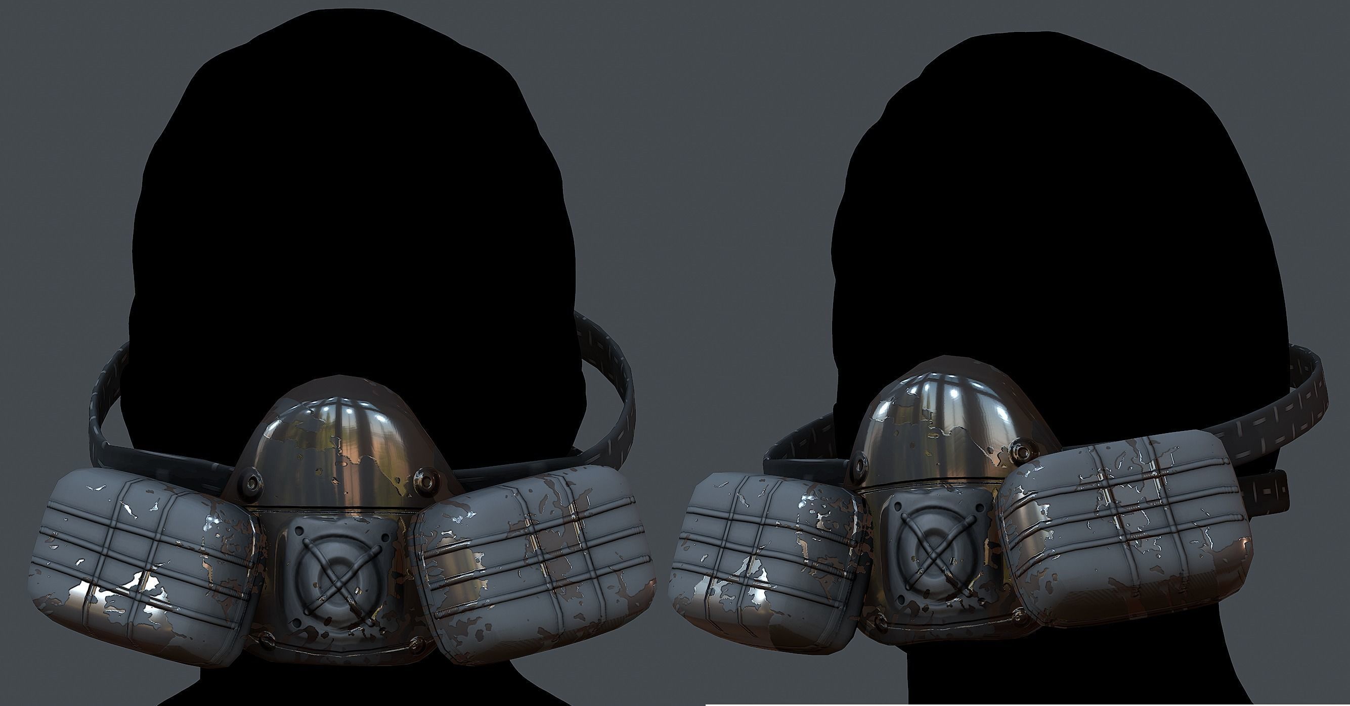 Gas mask helmet 3d model scifi Low-poly Low-poly 3D model Low-poly 3D model_1