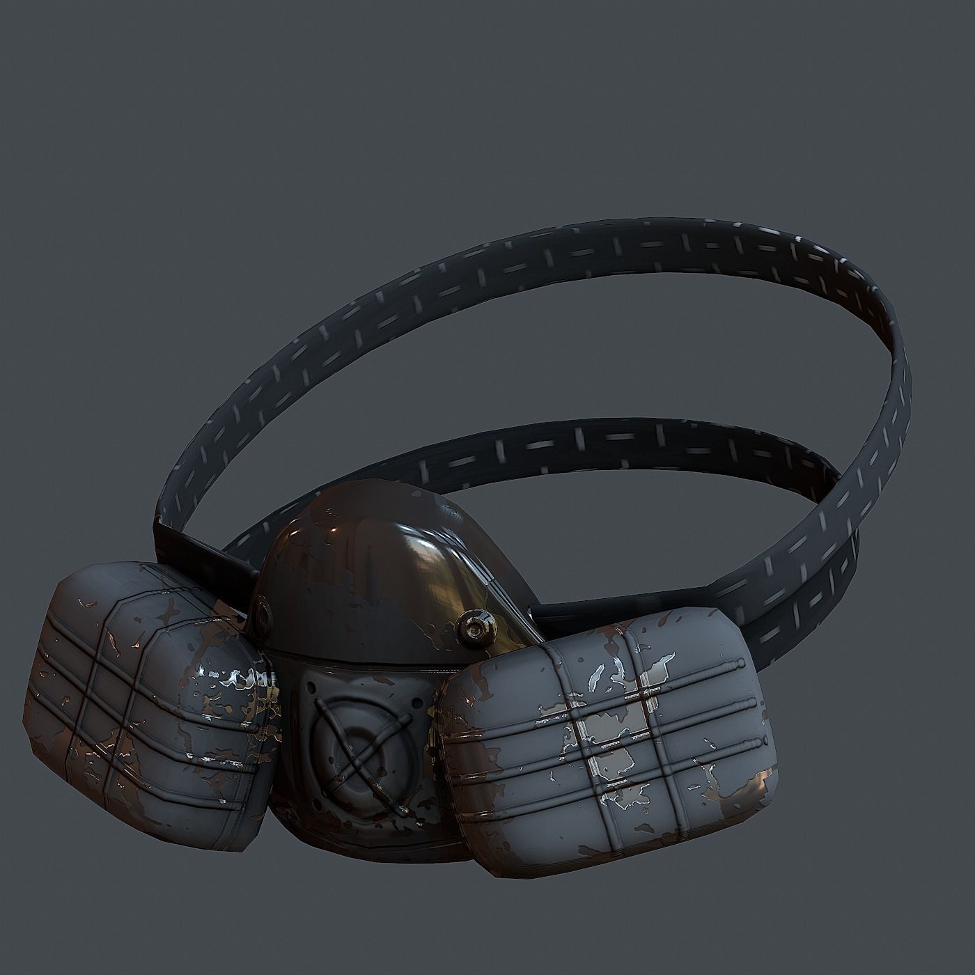 Gas mask helmet 3d model scifi Low-poly Low-poly 3D model Low-poly 3D model_5