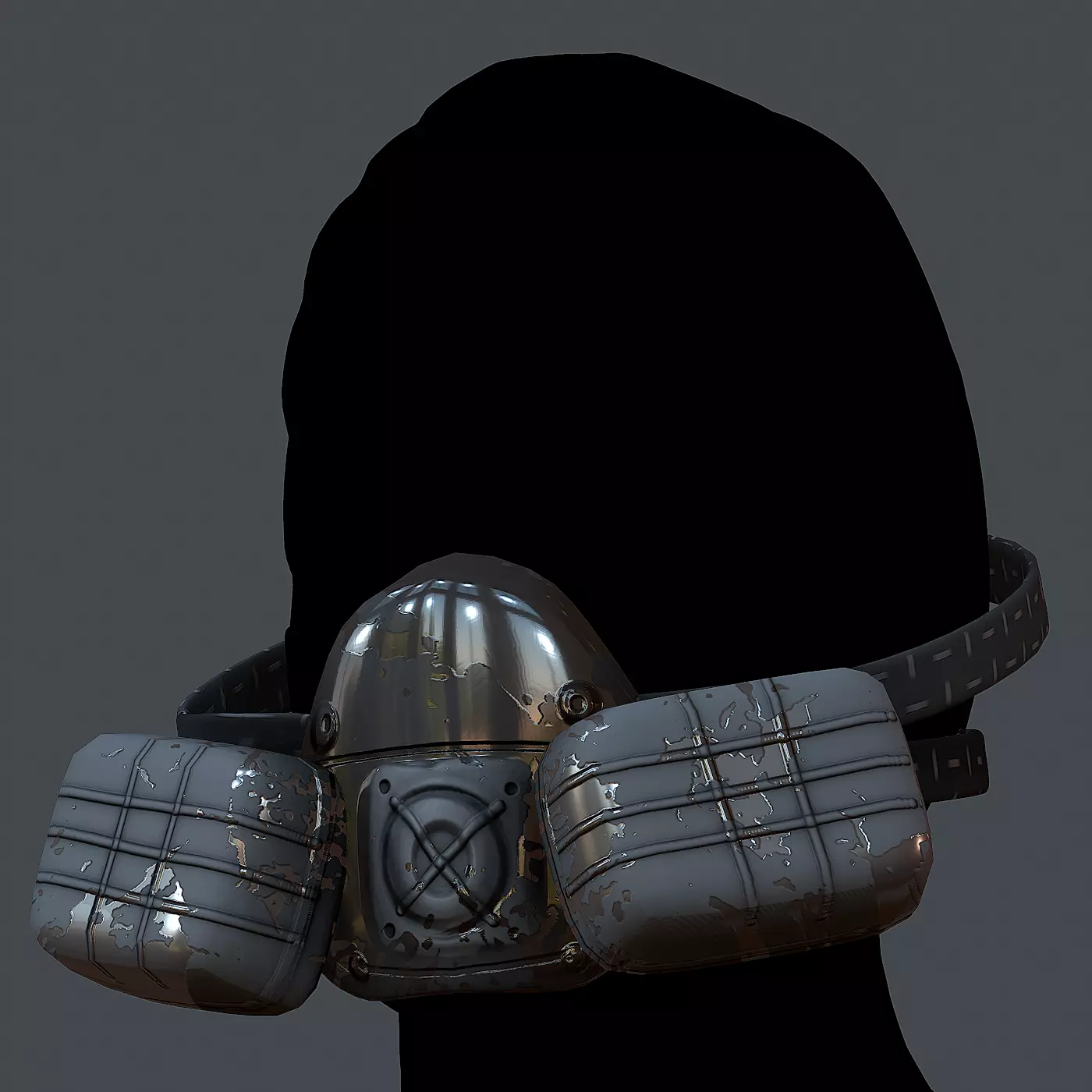 Gas mask helmet 3d model scifi Low-poly Low-poly 3D model Low-poly 3D model_0