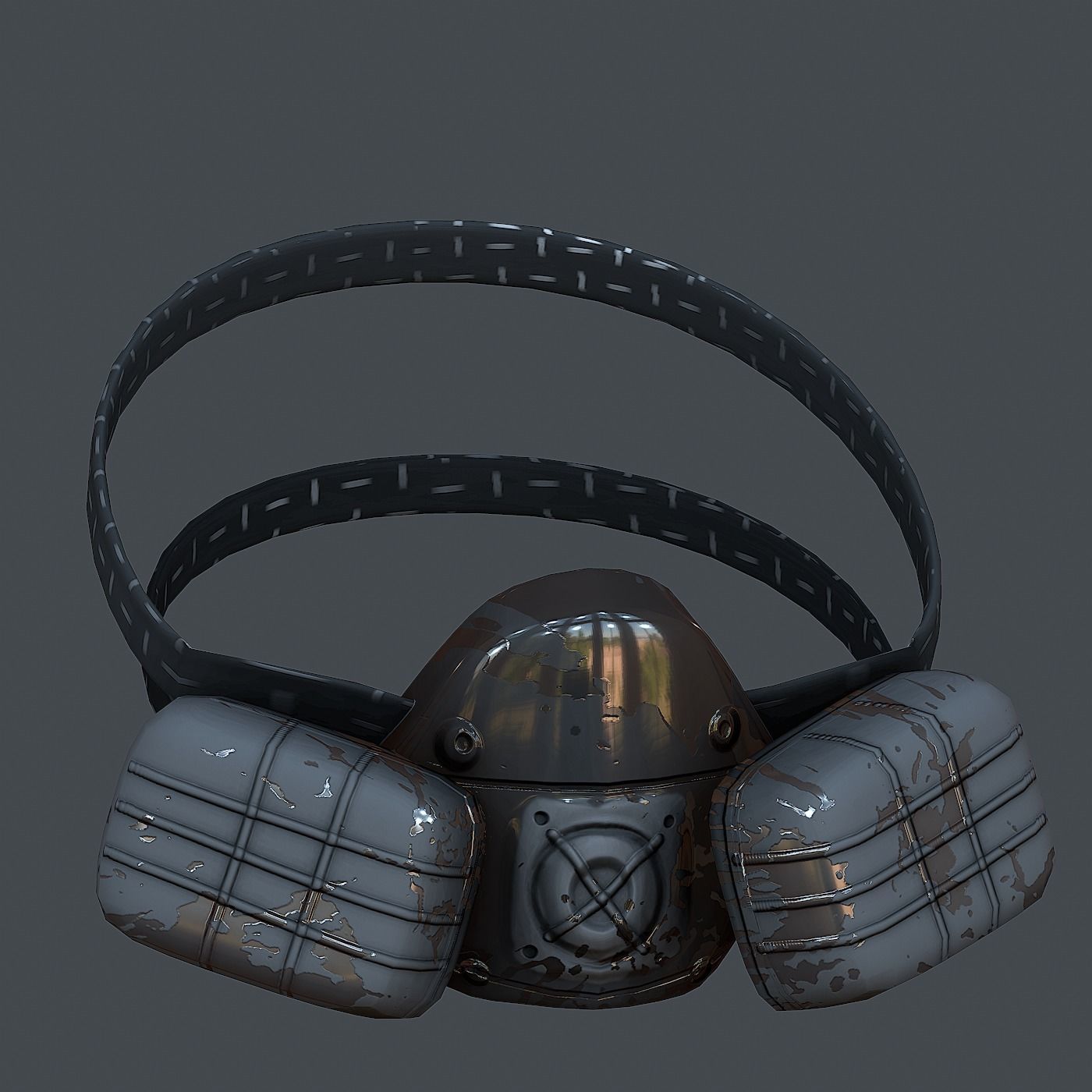 Gas mask helmet 3d model scifi Low-poly Low-poly 3D model Low-poly 3D model_2
