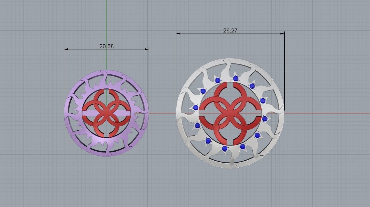 Insert for studs and pendant 3D print model_3