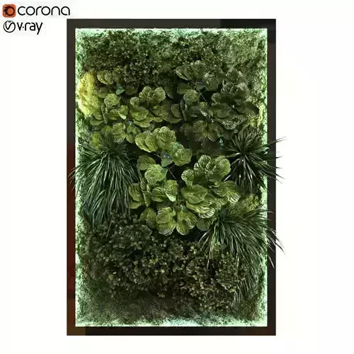 green wall set 053 Low-poly 3D model