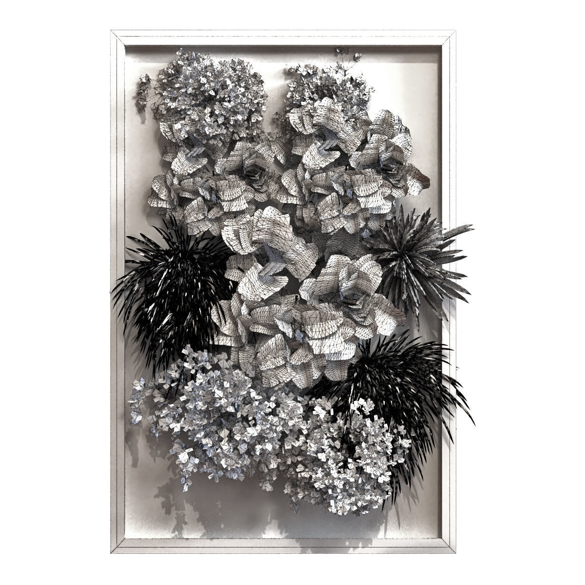 green wall set 053 Low-poly 3D model_5