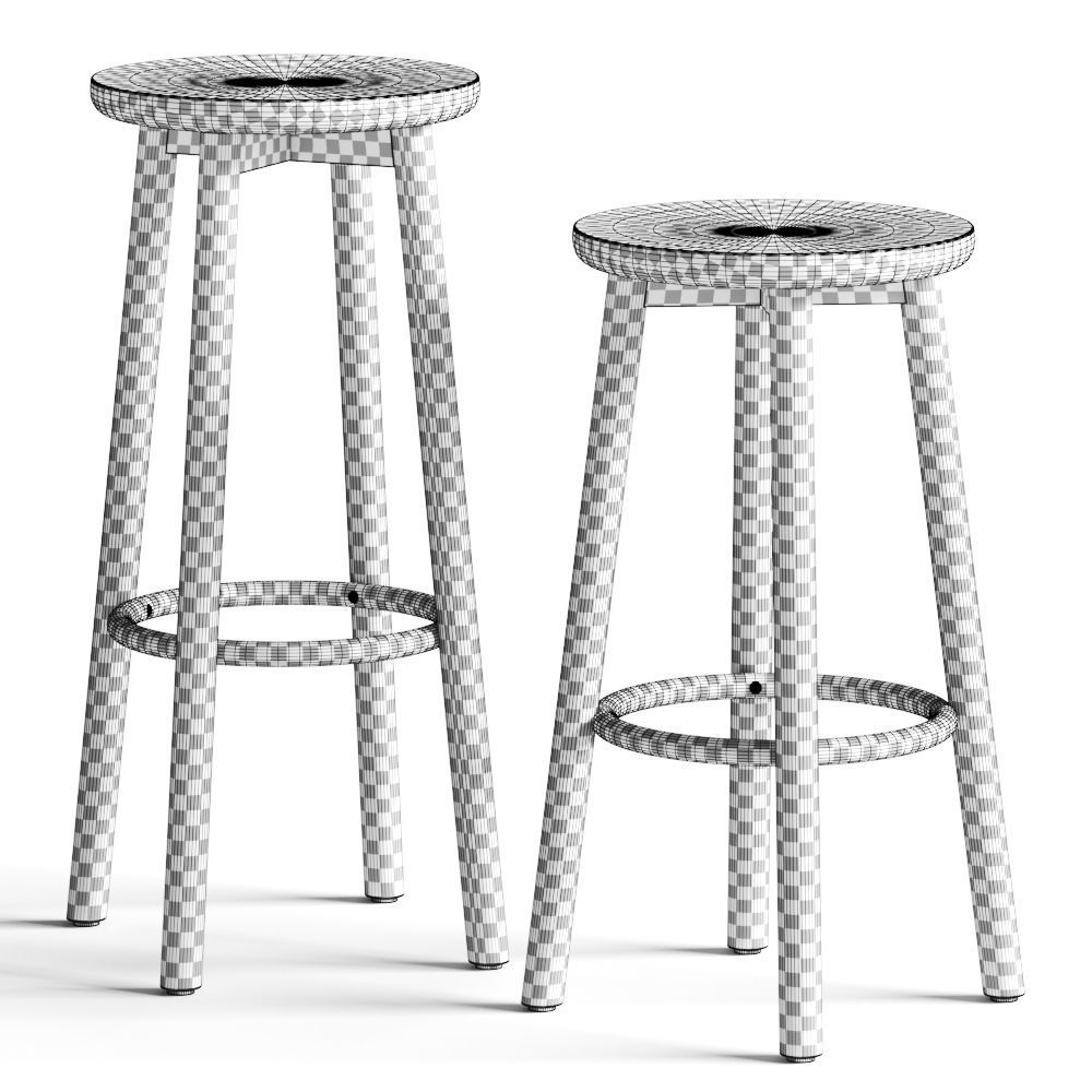 Stattmann Profile Barstools 3D model_1