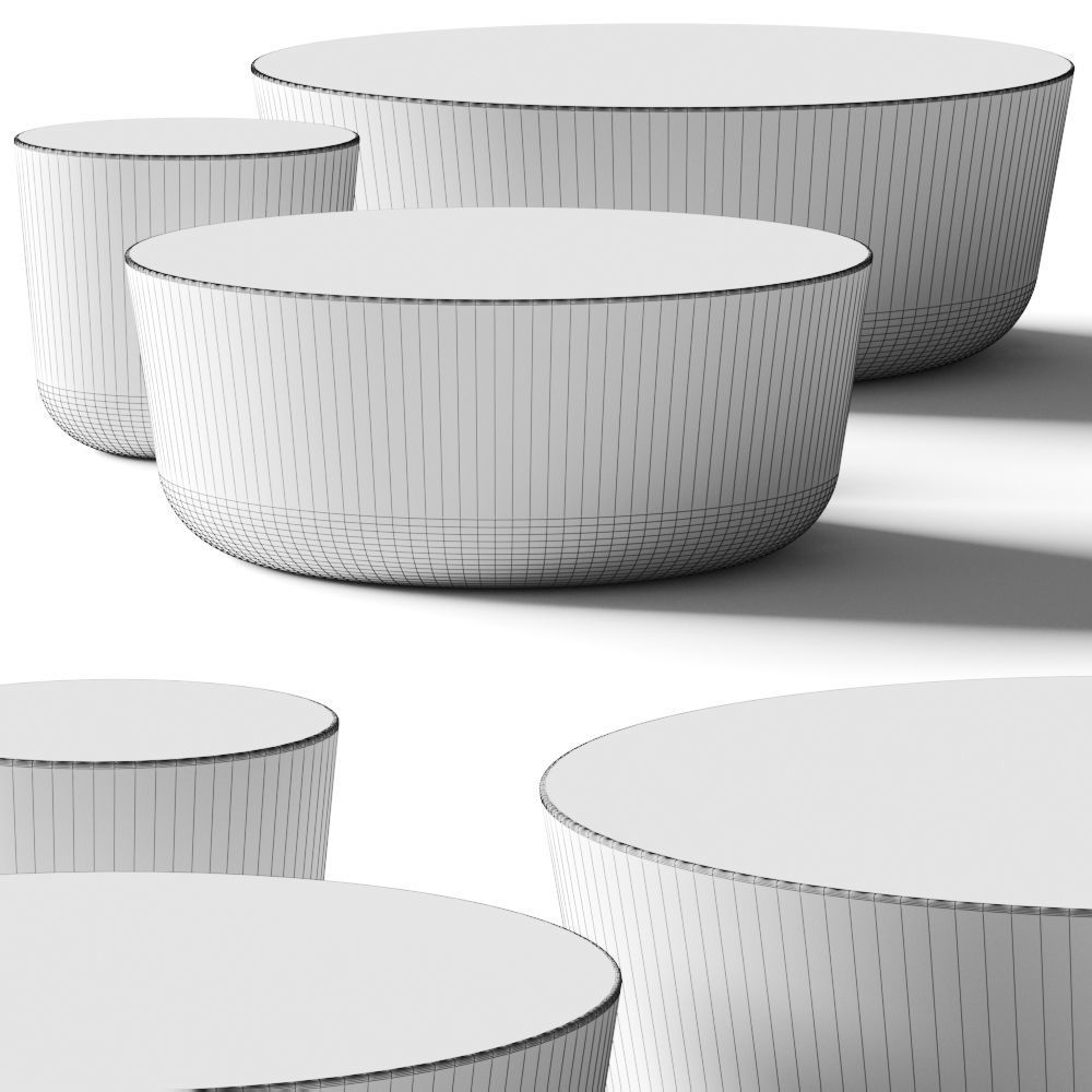 CB2 Exclusive Cap Cement Coffee Tables 3D model_1