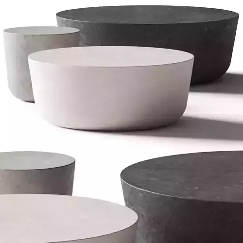 CB2 Exclusive Cap Cement Coffee Tables 3D model