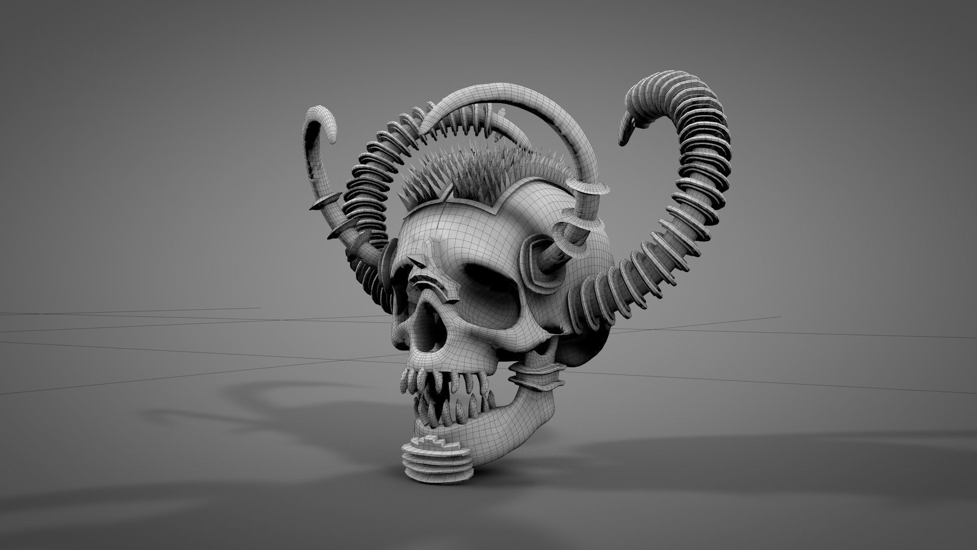 Armored Skull v2 Low-poly 3D model_11