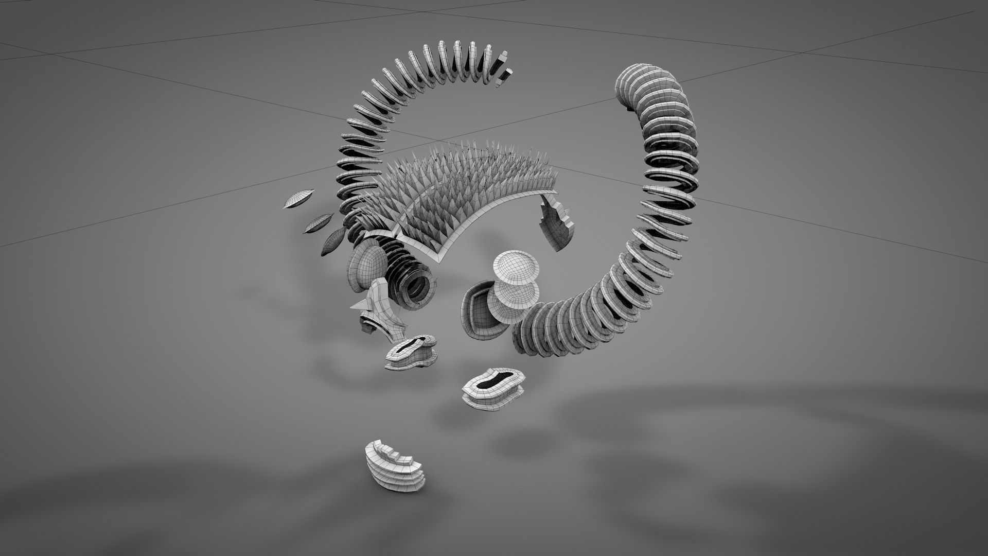 Armored Skull v2 Low-poly 3D model_10