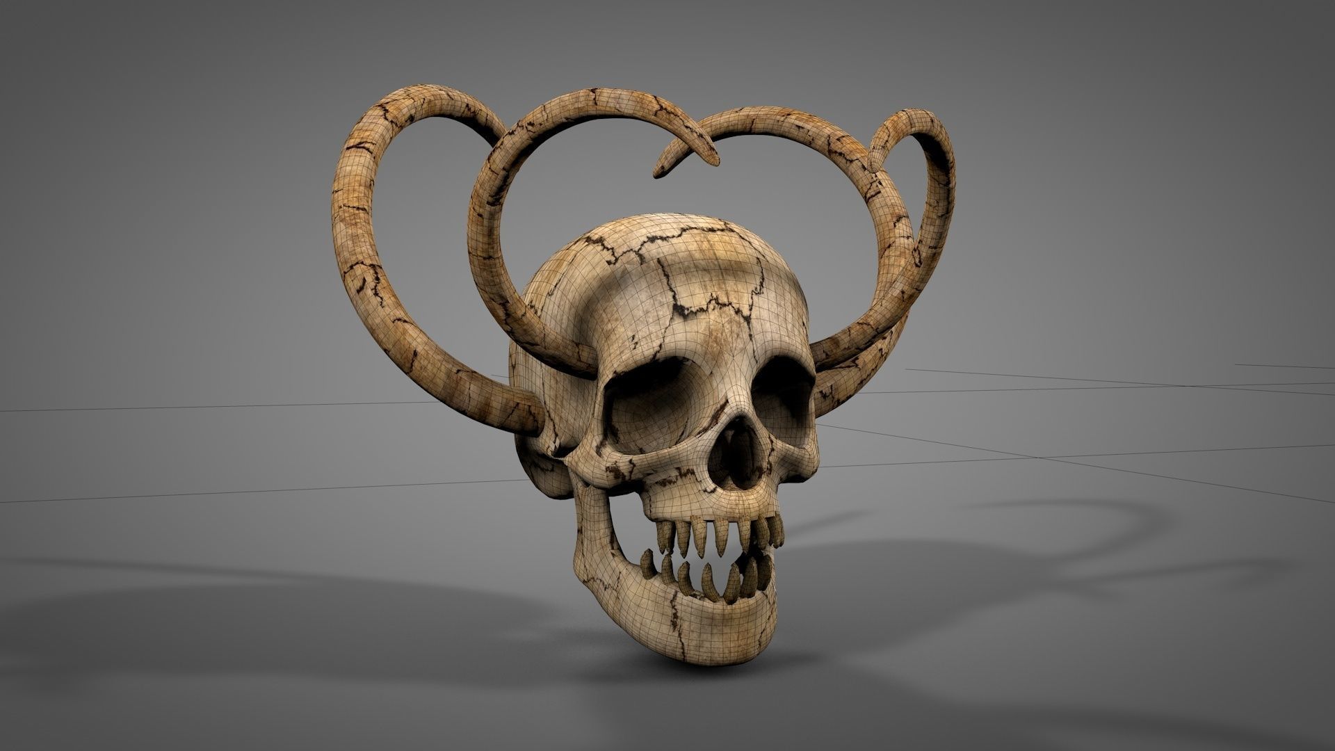 Armored Skull v2 Low-poly 3D model_7