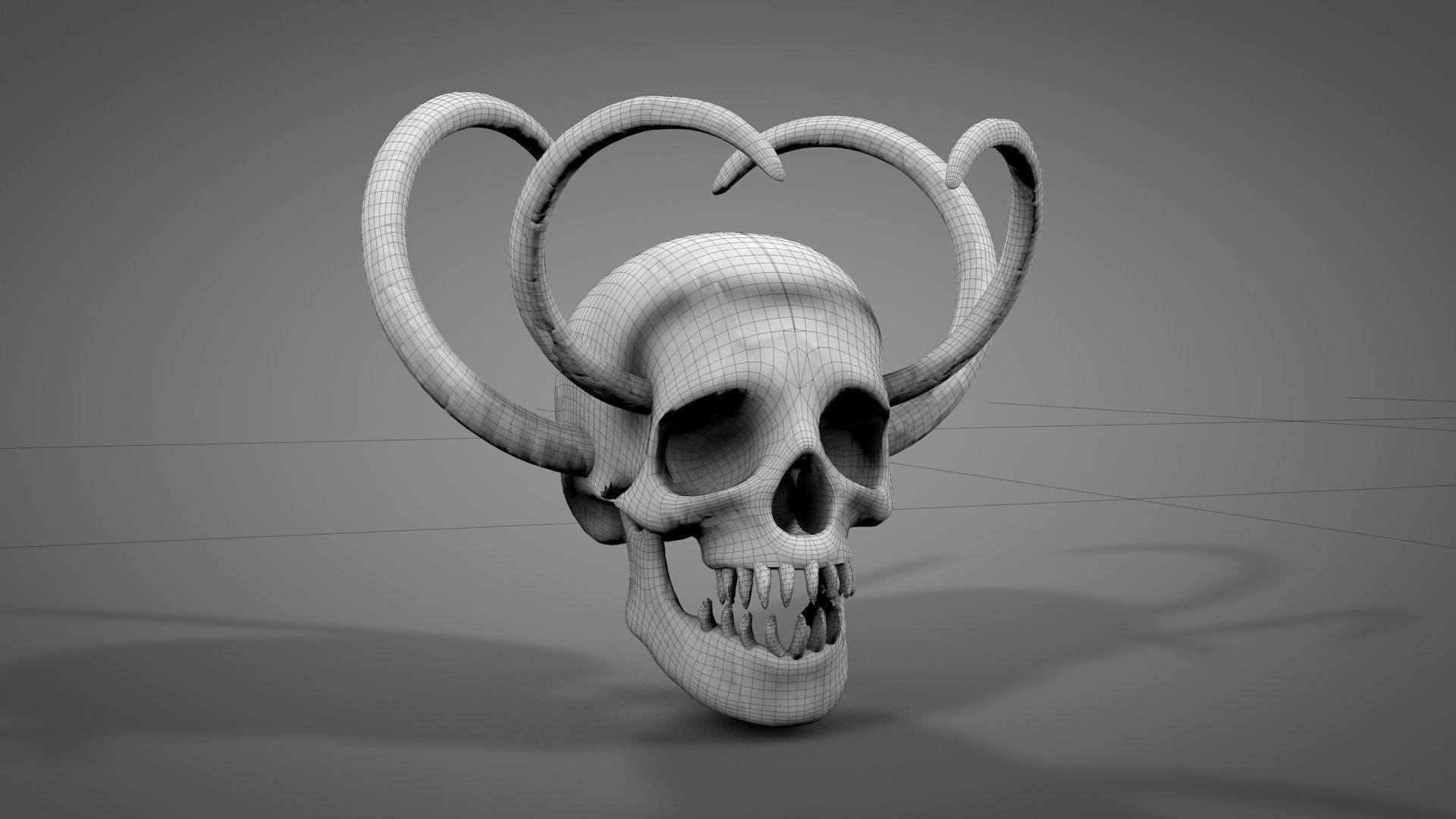 Armored Skull v2 Low-poly 3D model_8