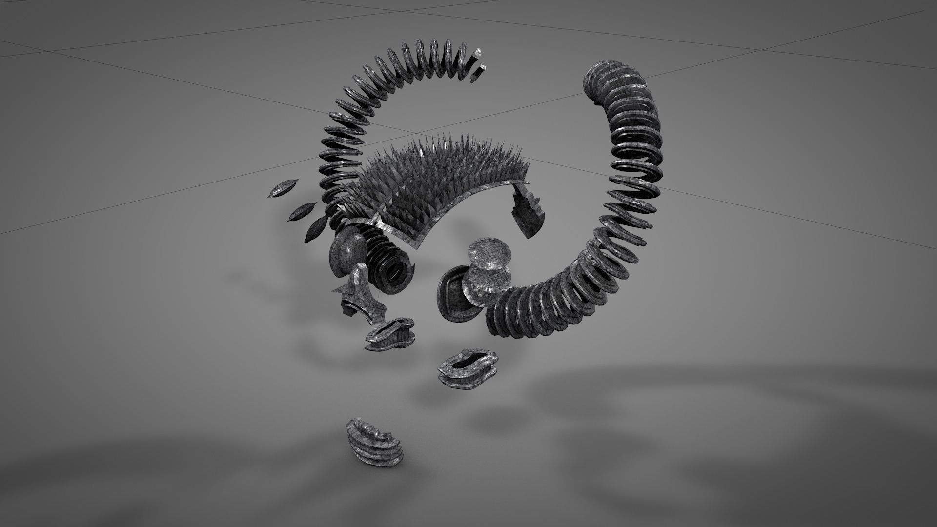 Armored Skull v2 Low-poly 3D model_9