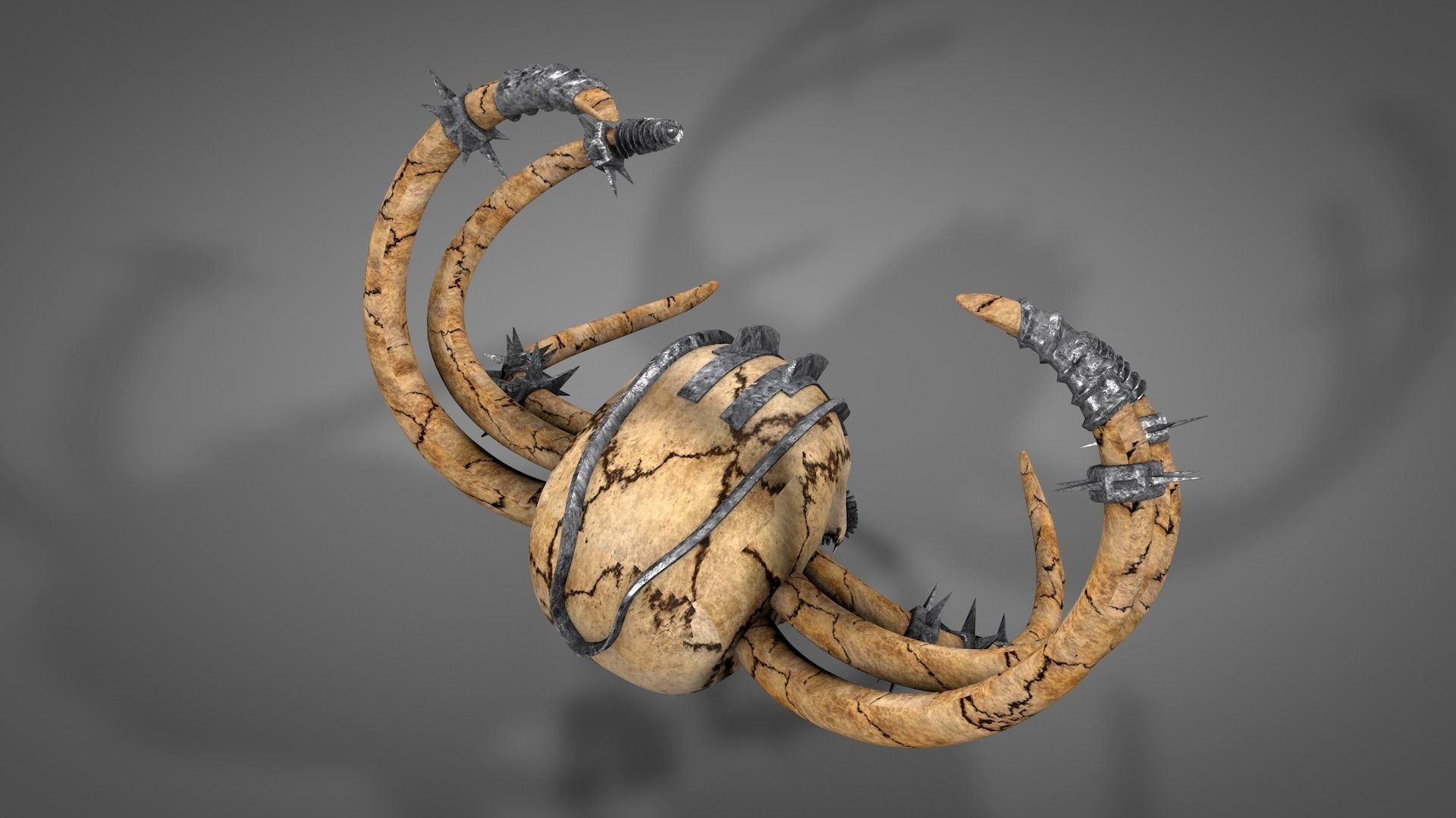 Armored Skull v3 Low-poly 3D model_6