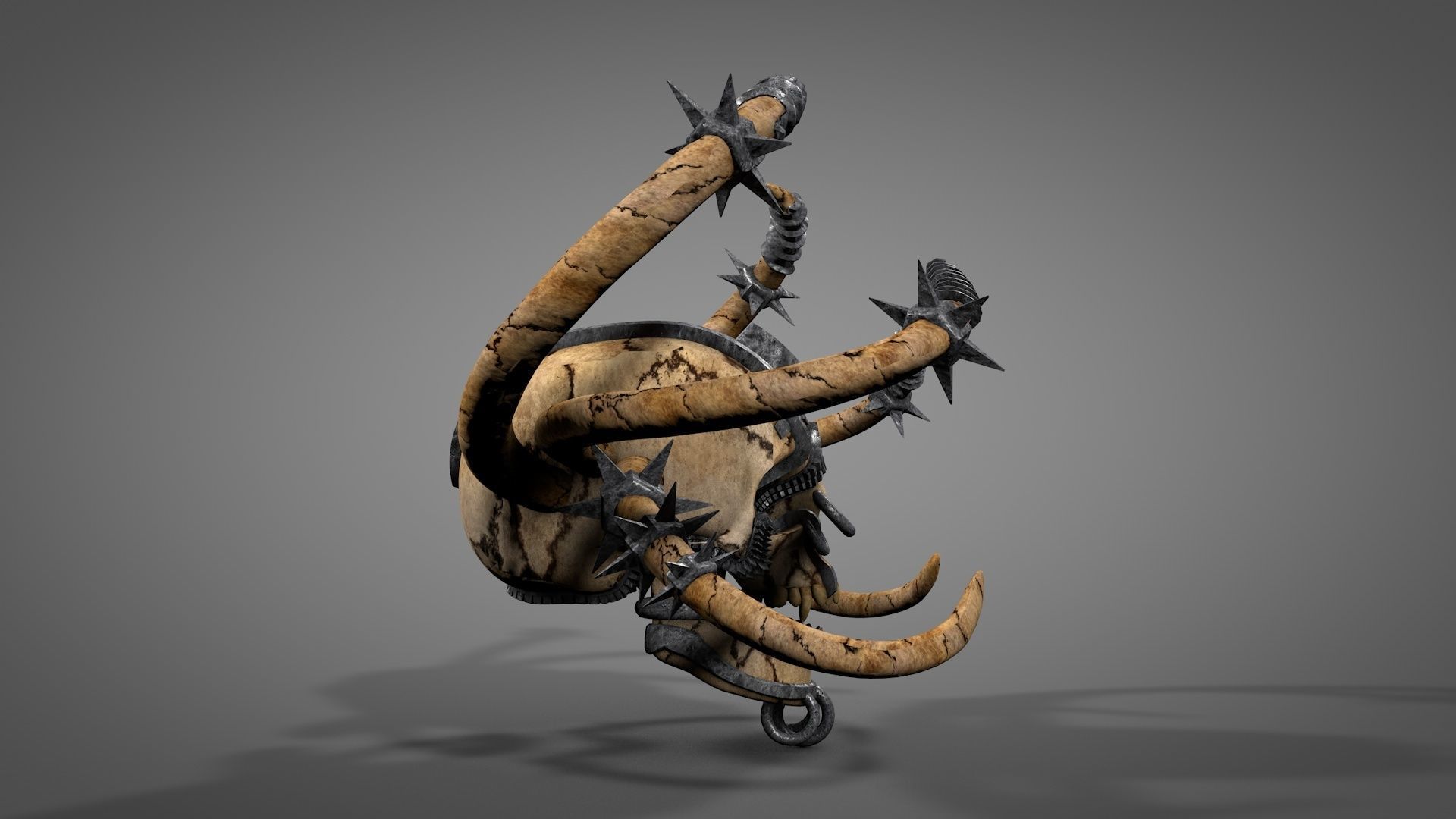 Armored Skull v3 Low-poly 3D model_5