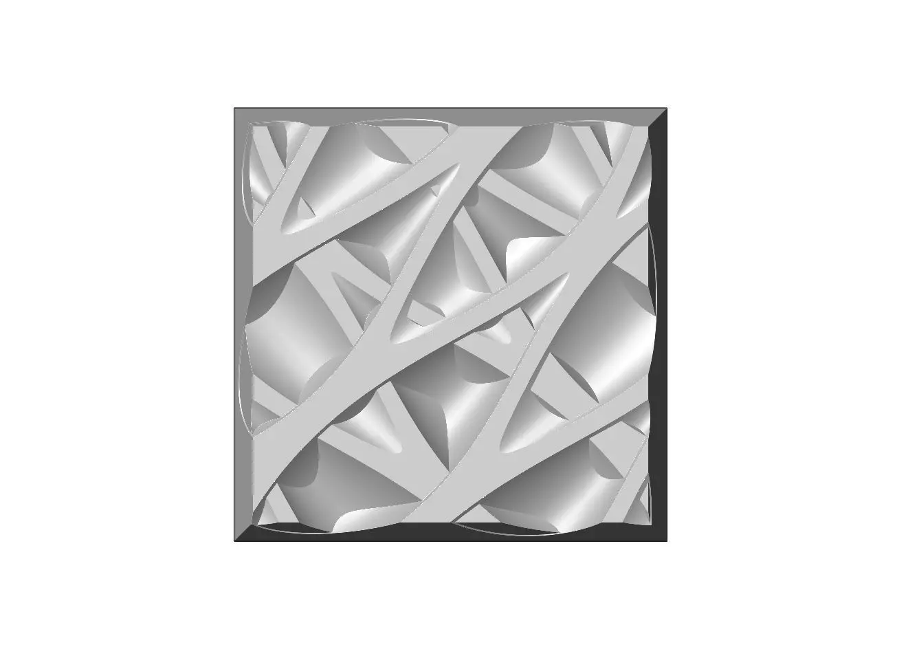 Abstract mesh relief decor panel N03 3D print model