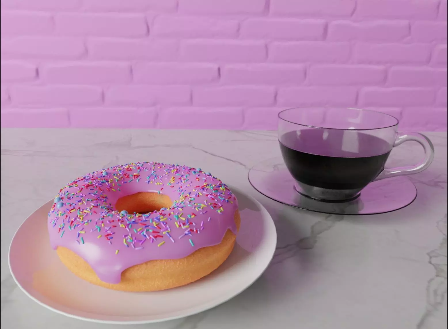 Donut and Coffee Cup Blender Model 3D model_0