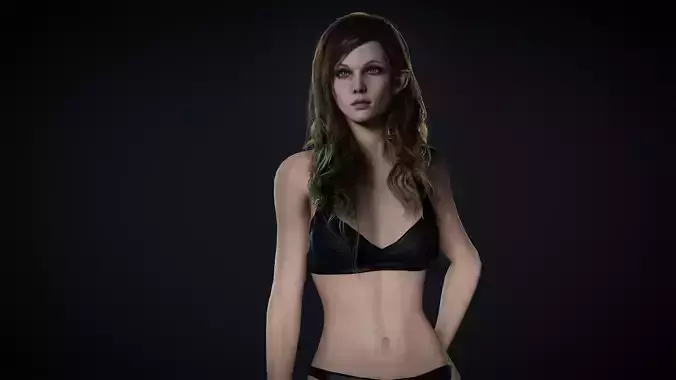 Girl Basemesh Low-poly 3D model
