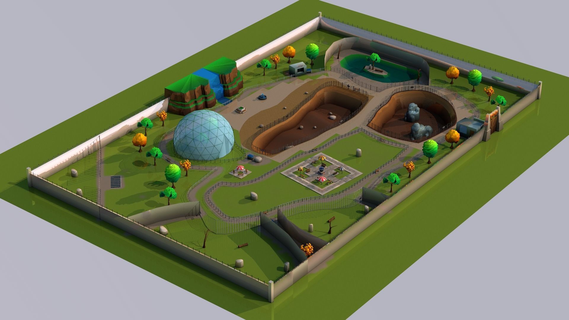 Toon 3D Zoo Low-poly 3D model_3